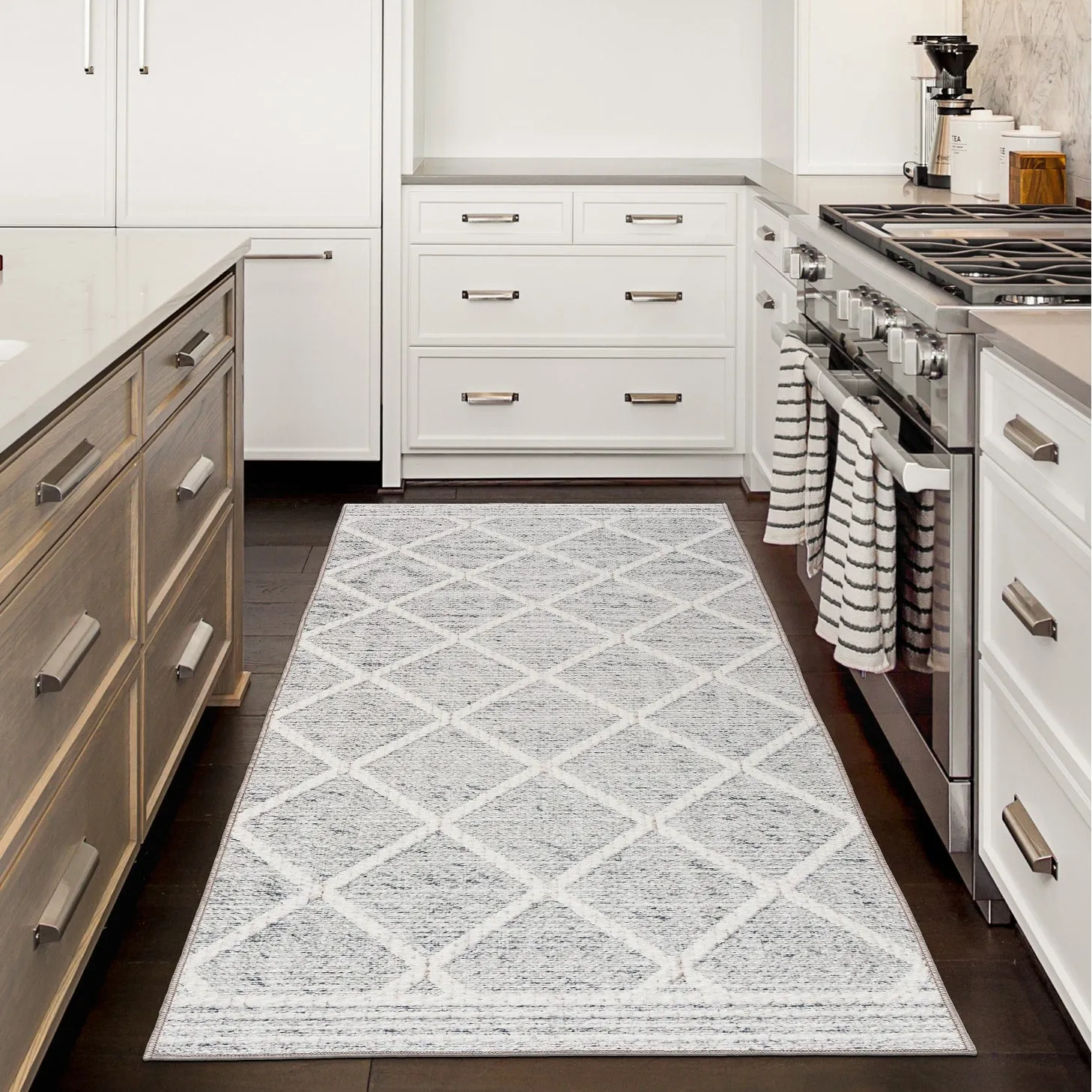 FH Home Machine Washable Area Rug - Stain Resistant Non-Shed Eco-Friendly
