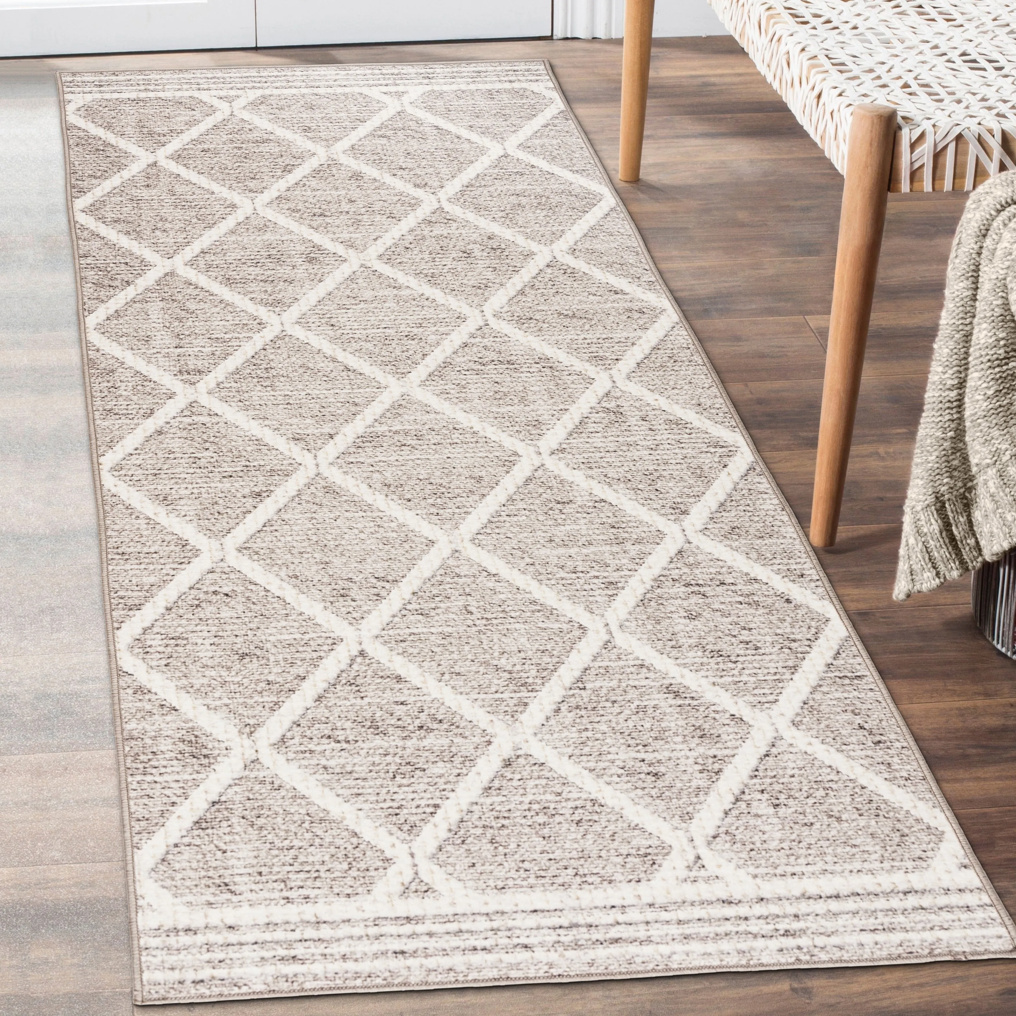 FH Home Machine Washable Area Rug - Stain Resistant Non-Shed Eco-Friendly