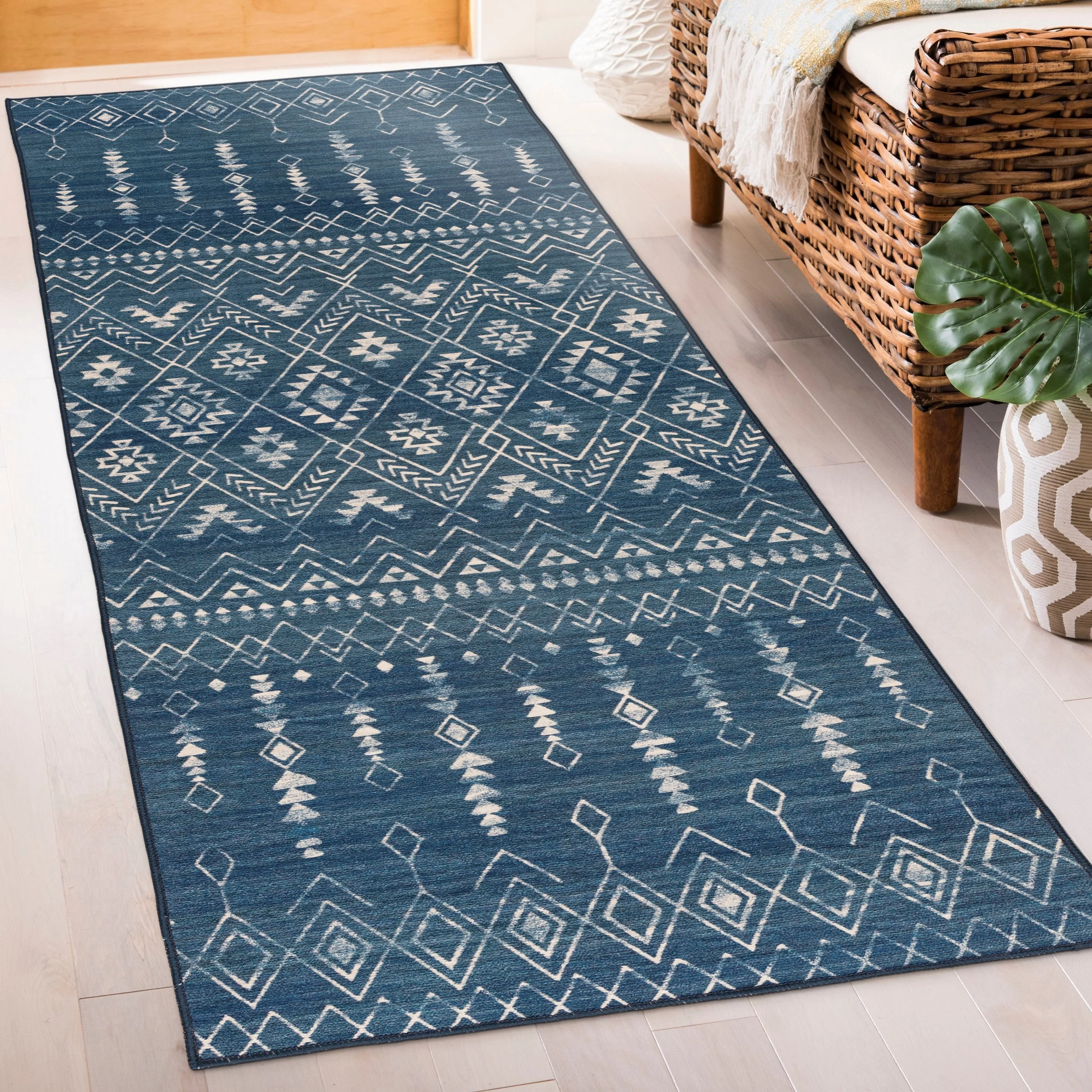 FH Home Machine Washable Area Rug - Stain Resistant Non-Shed Eco-Friendly
