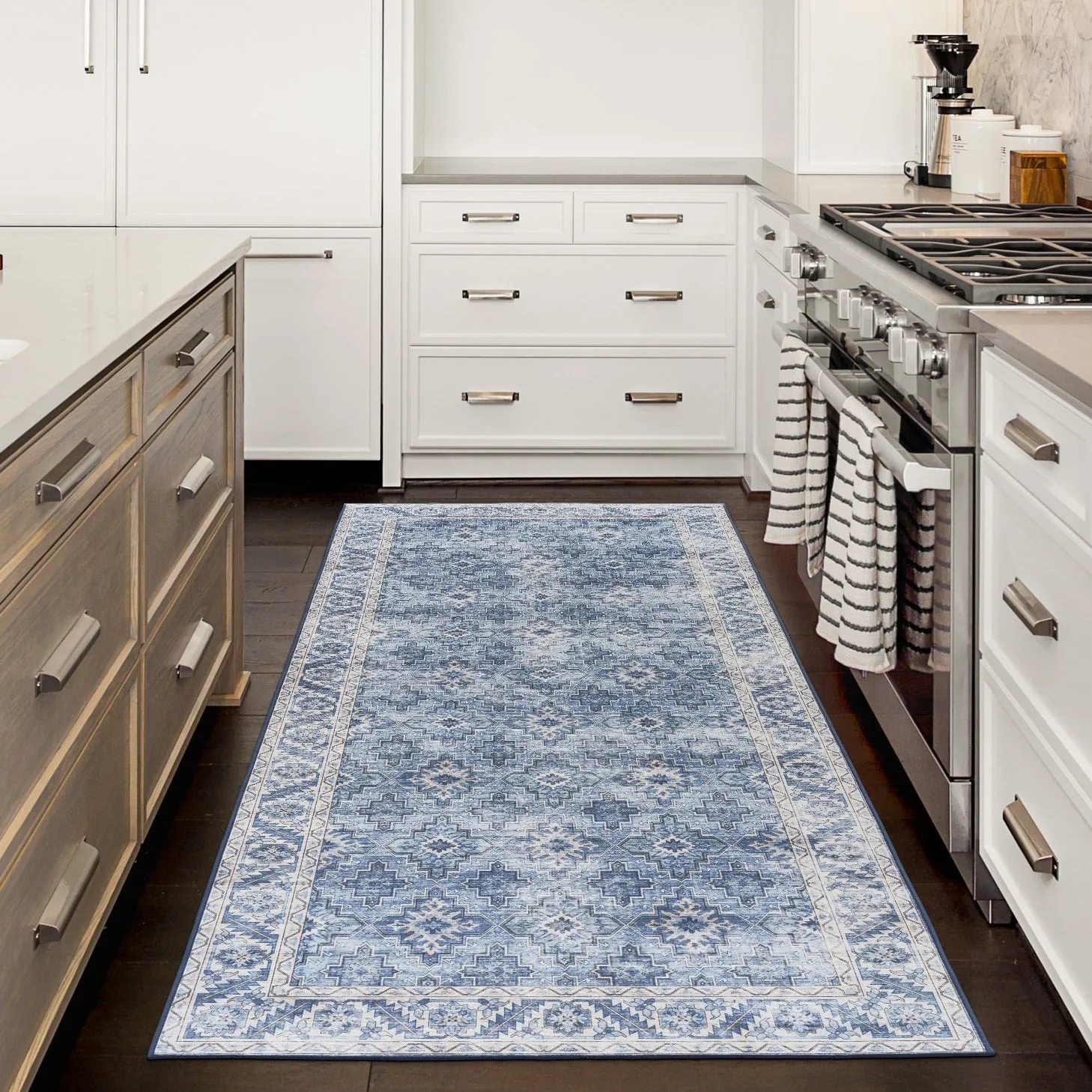 FH Home Machine Washable Area Rug - Stain Resistant Non-Shed Eco-Friendly