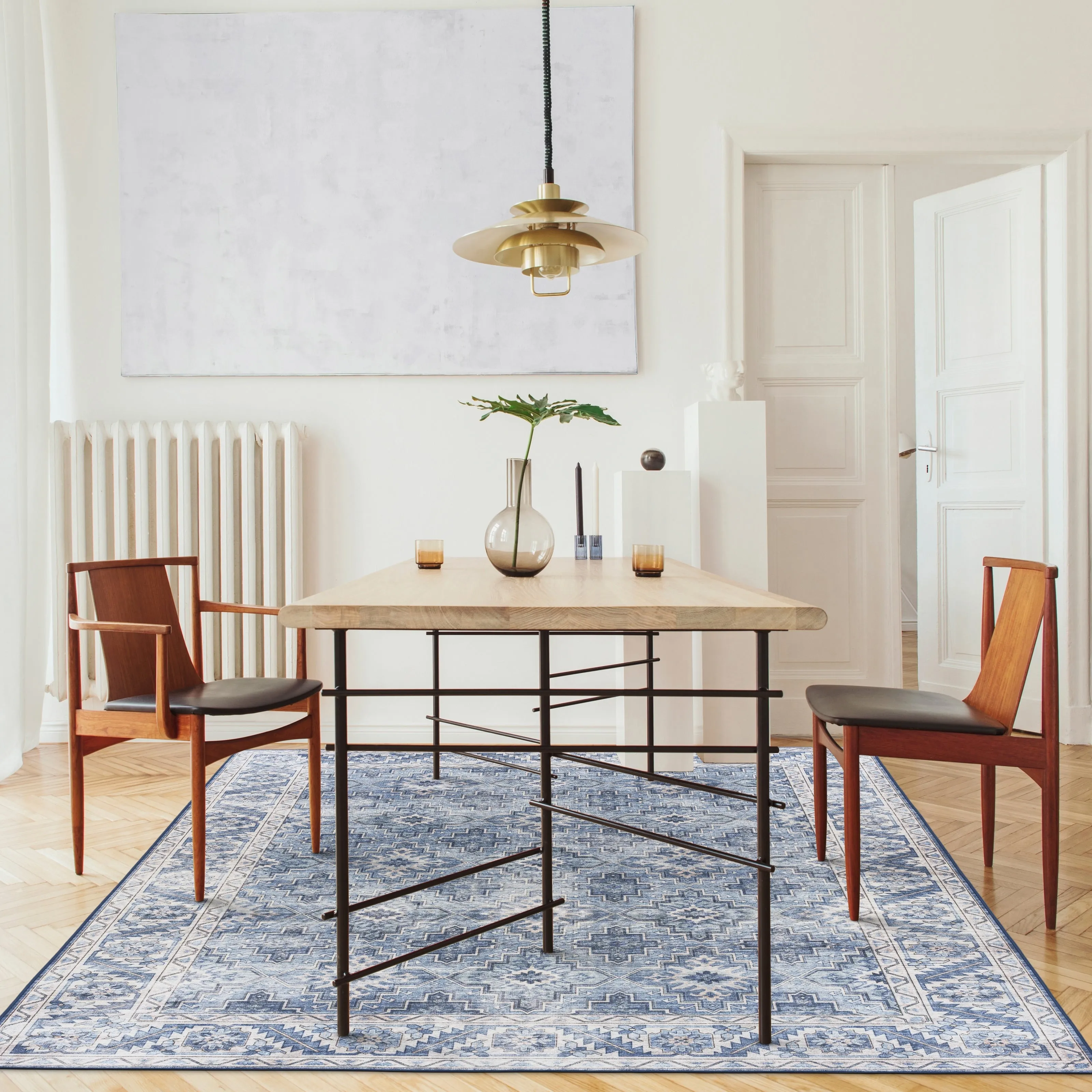 FH Home Machine Washable Area Rug - Stain Resistant Non-Shed Eco-Friendly