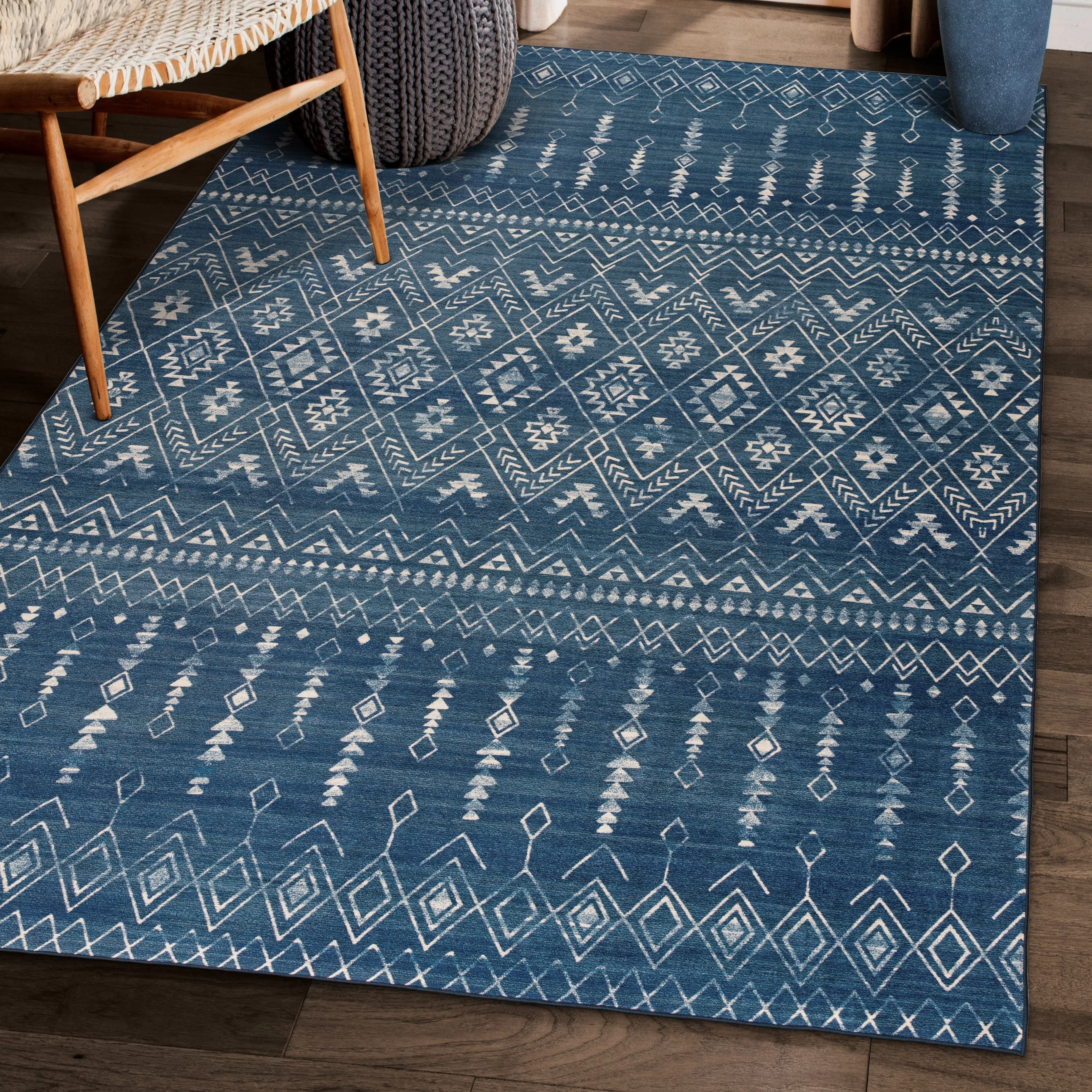 FH Home Machine Washable Area Rug - Stain Resistant Non-Shed Eco-Friendly