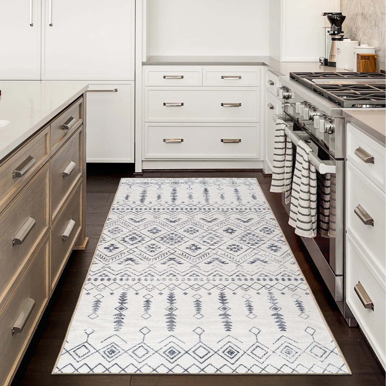 FH Home Machine Washable Area Rug - Stain Resistant Non-Shed Eco-Friendly
