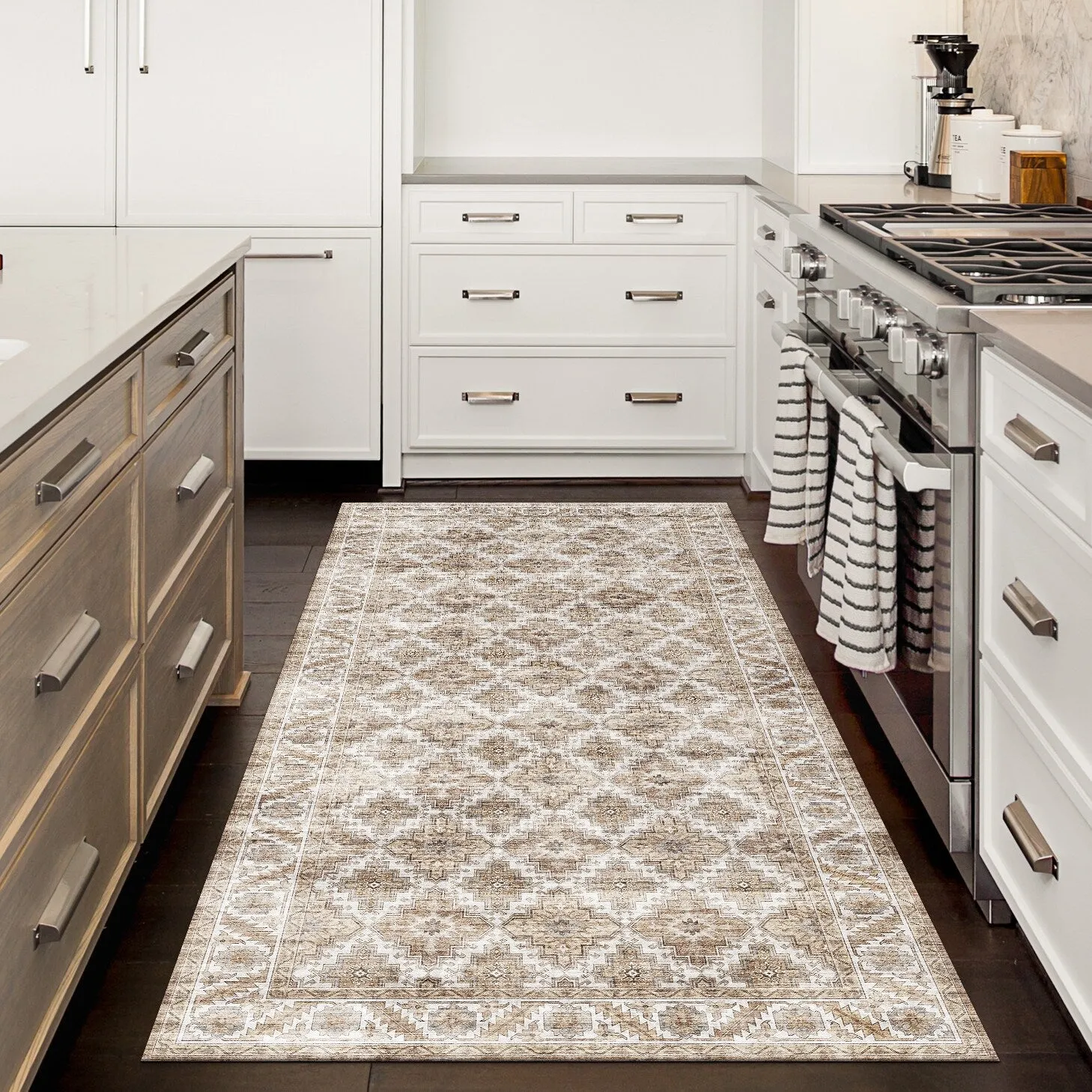 FH Home Machine Washable Area Rug - Stain Resistant Non-Shed Eco-Friendly