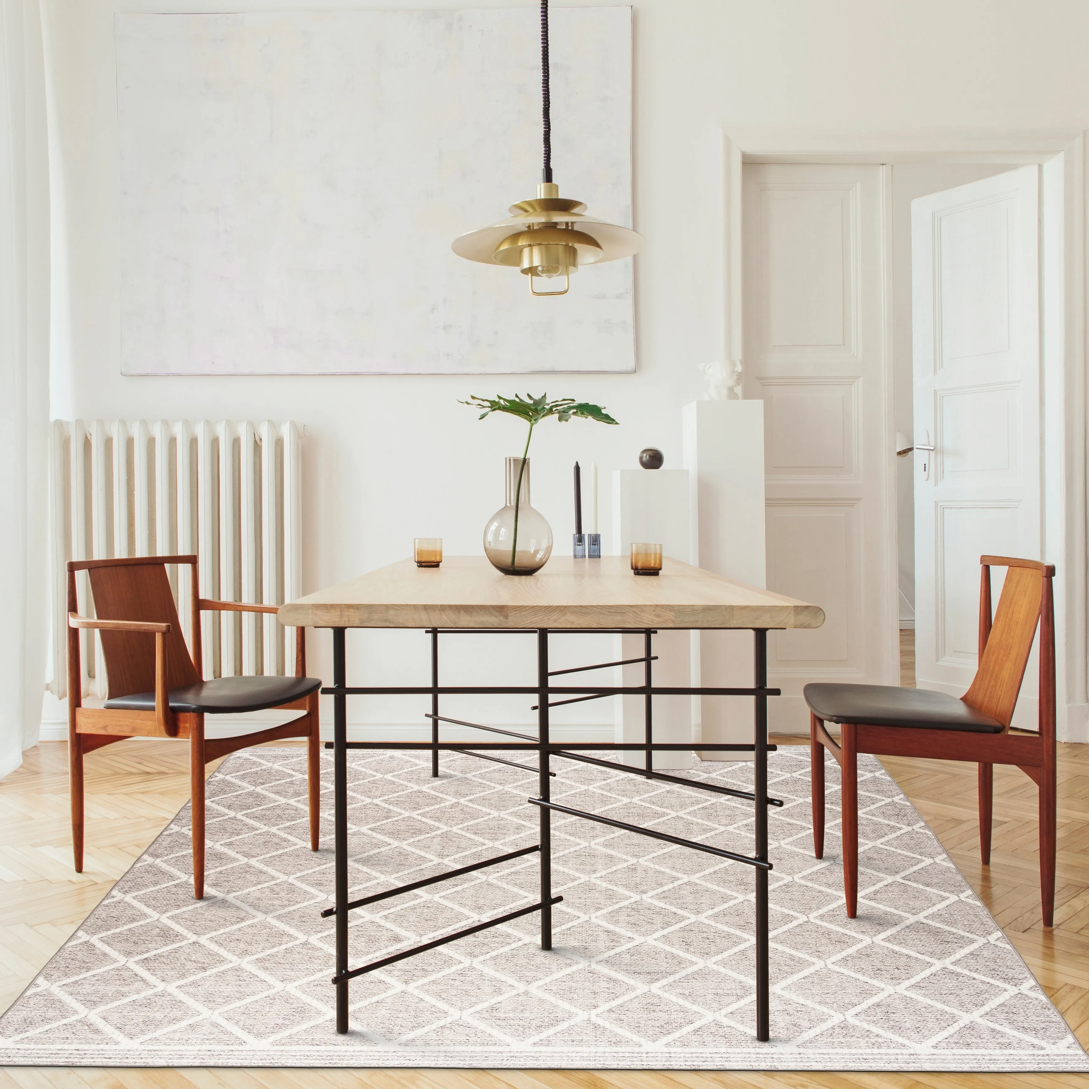FH Home Machine Washable Area Rug - Stain Resistant Non-Shed Eco-Friendly