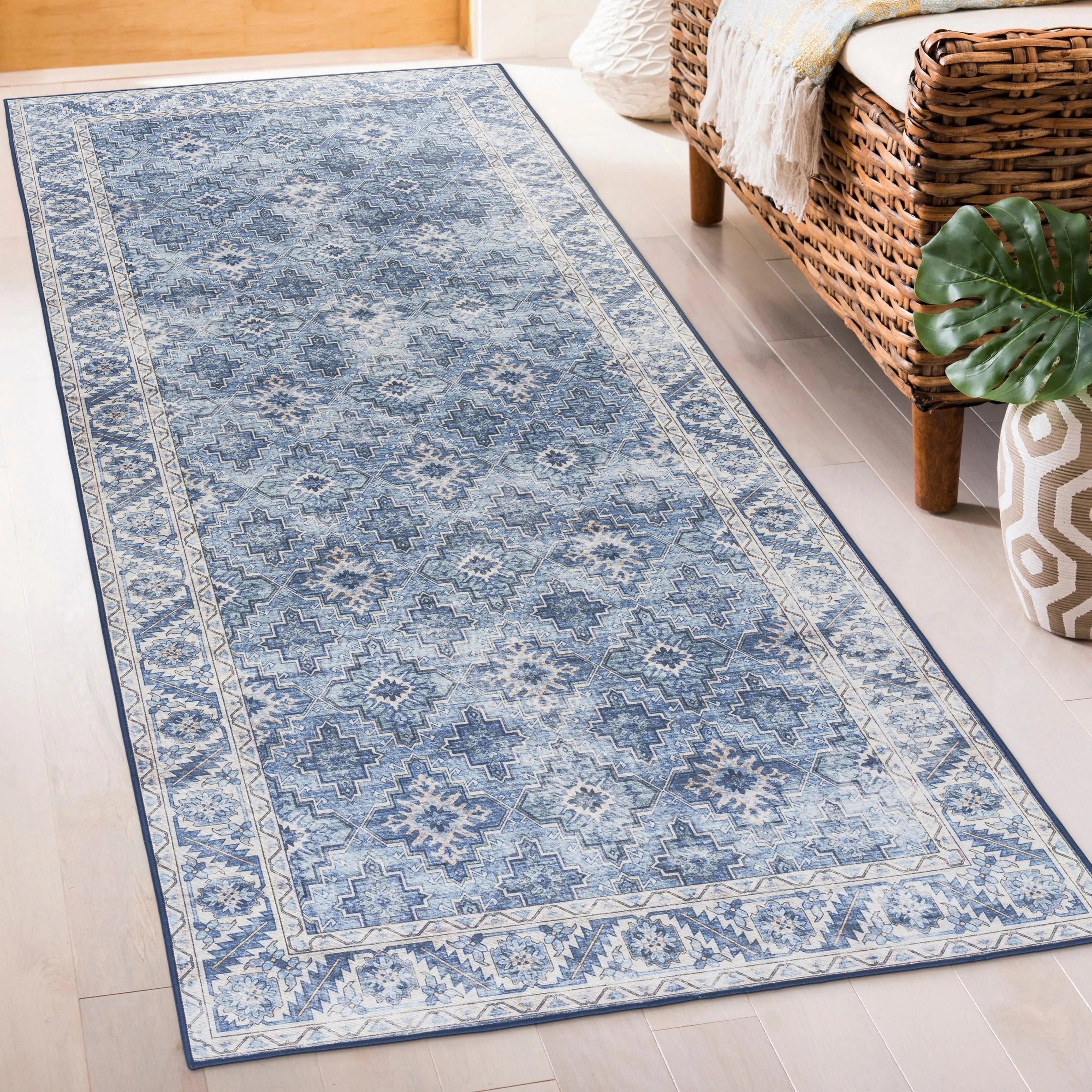 FH Home Machine Washable Area Rug - Stain Resistant Non-Shed Eco-Friendly