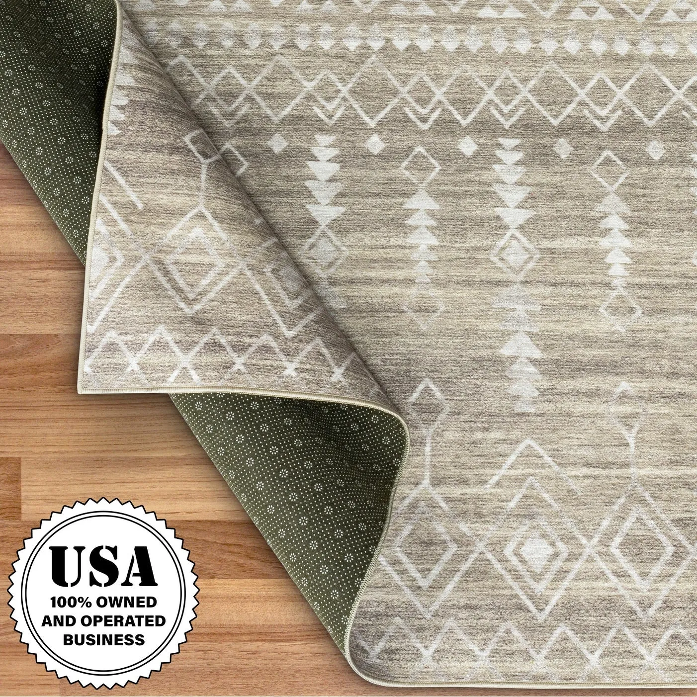 FH Home Machine Washable Area Rug - Stain Resistant Non-Shed Eco-Friendly
