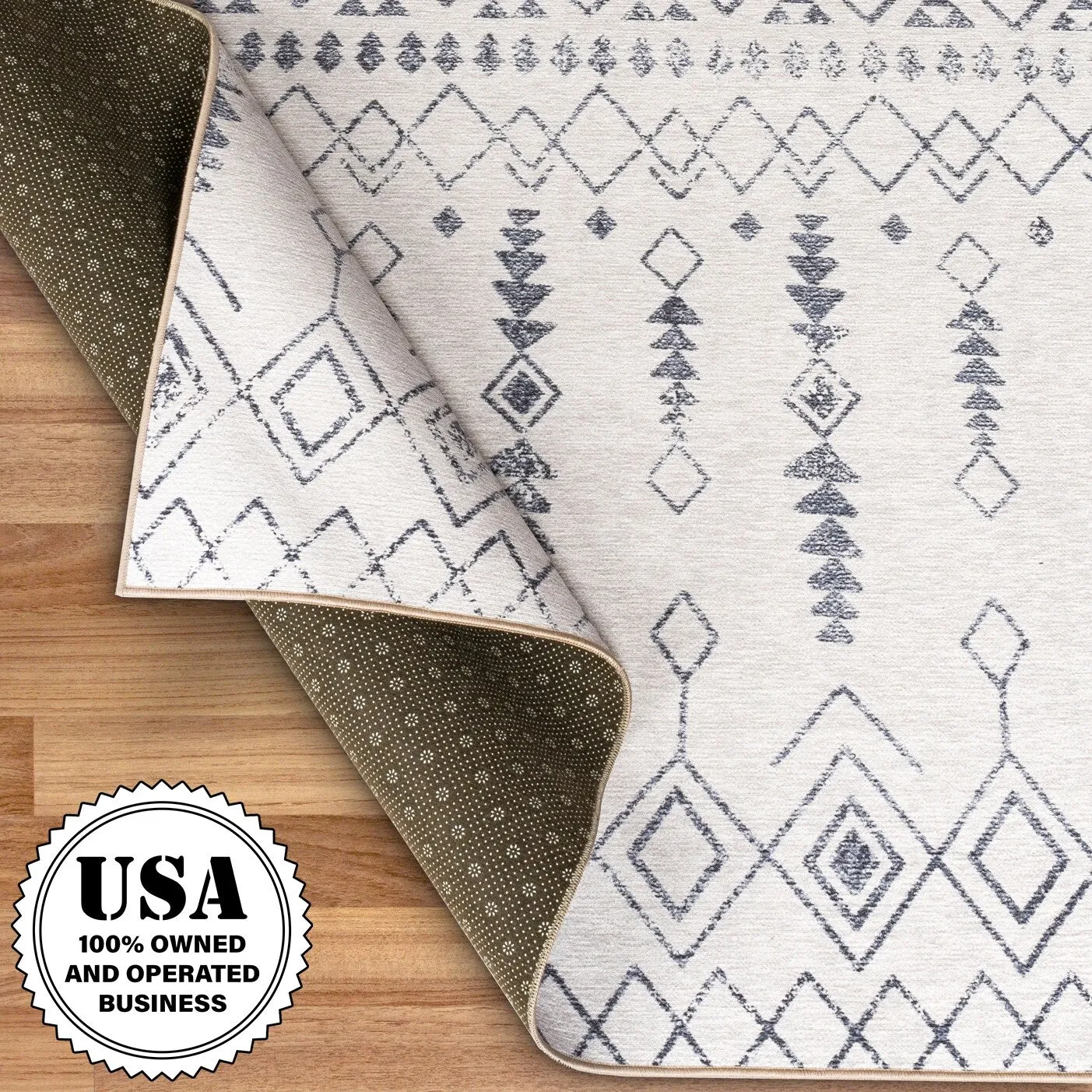 FH Home Machine Washable Area Rug - Stain Resistant Non-Shed Eco-Friendly