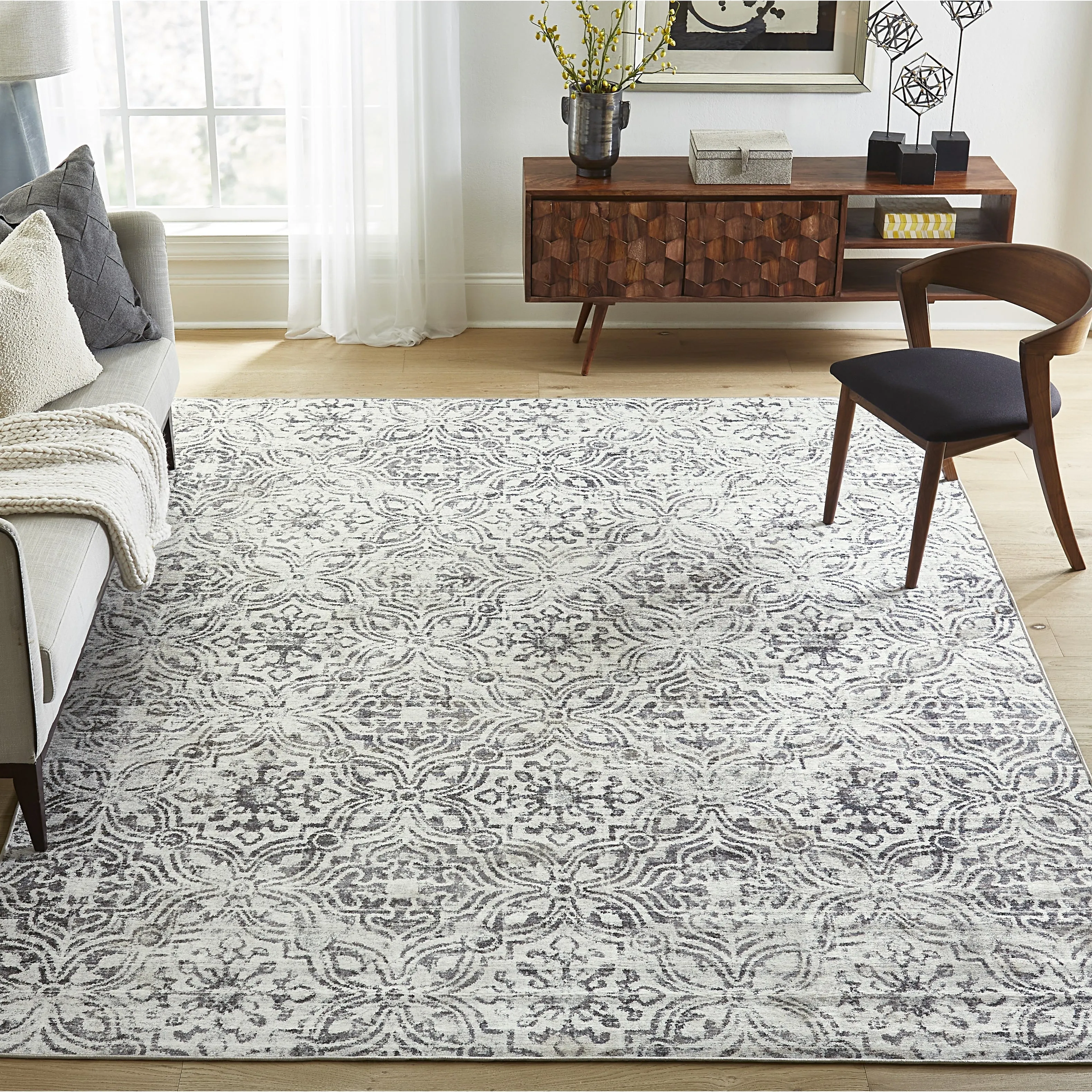 FH Home Machine Washable Area Rug - Stain Resistant Non-Shed Eco-Friendly