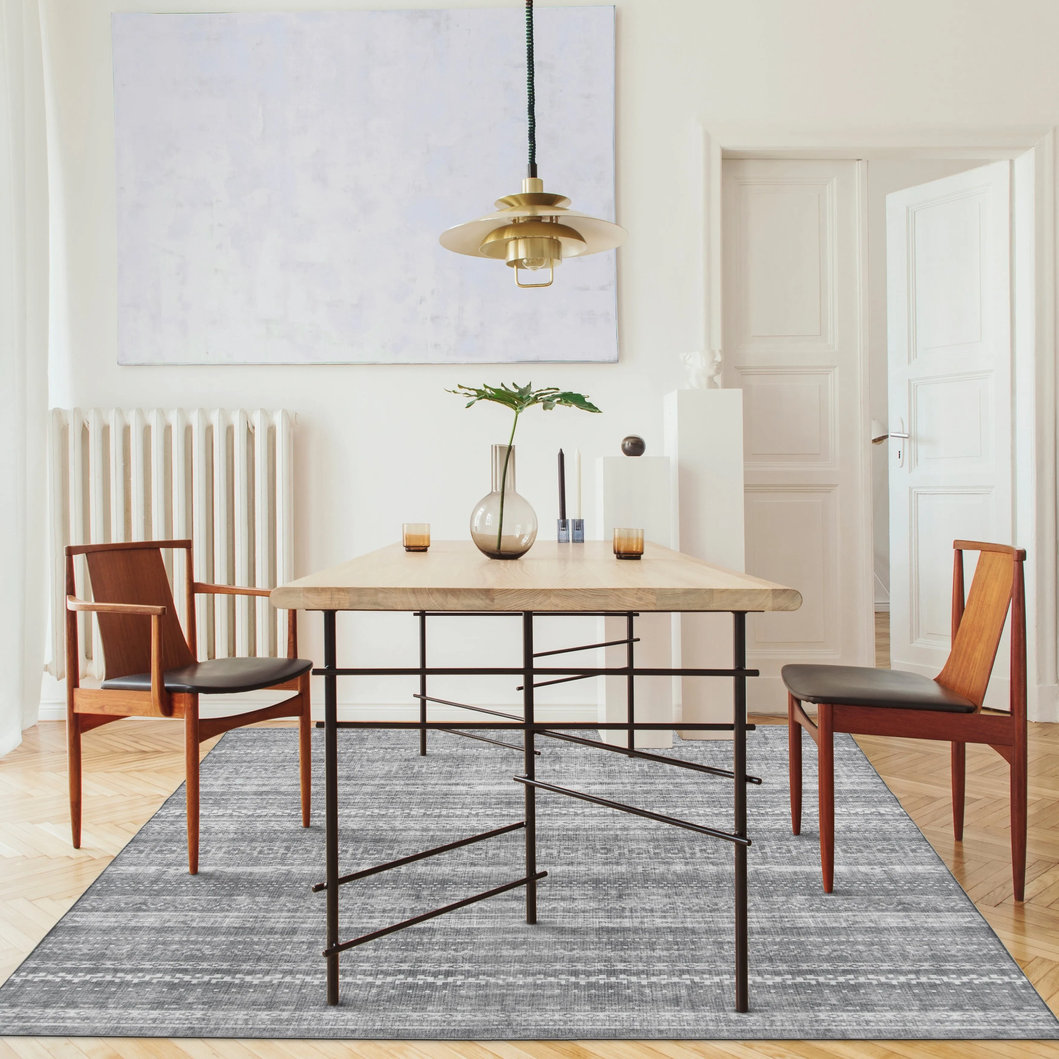 FH Home Machine Washable Area Rug - Stain Resistant Non-Shed Eco-Friendly