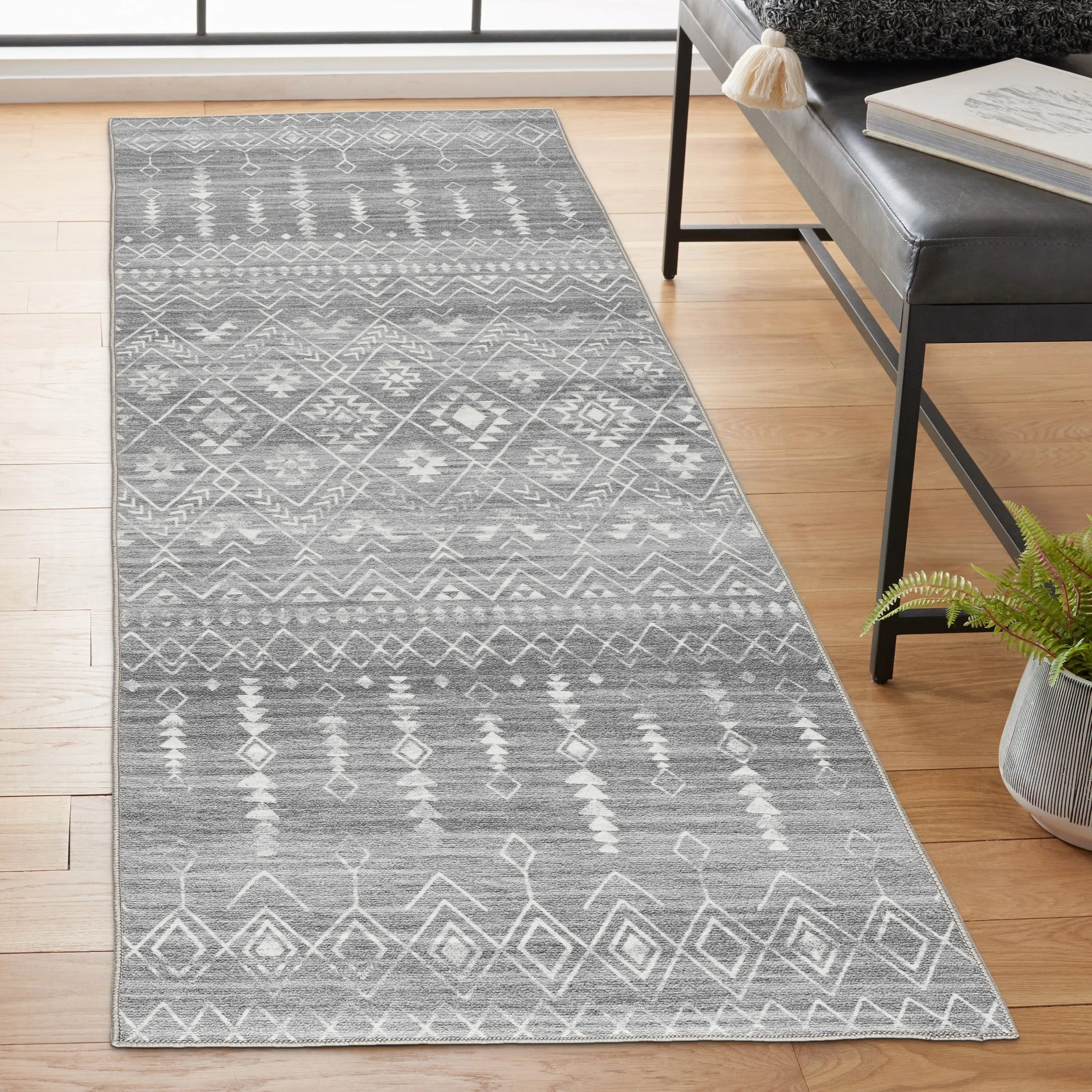 FH Home Machine Washable Area Rug - Stain Resistant Non-Shed Eco-Friendly