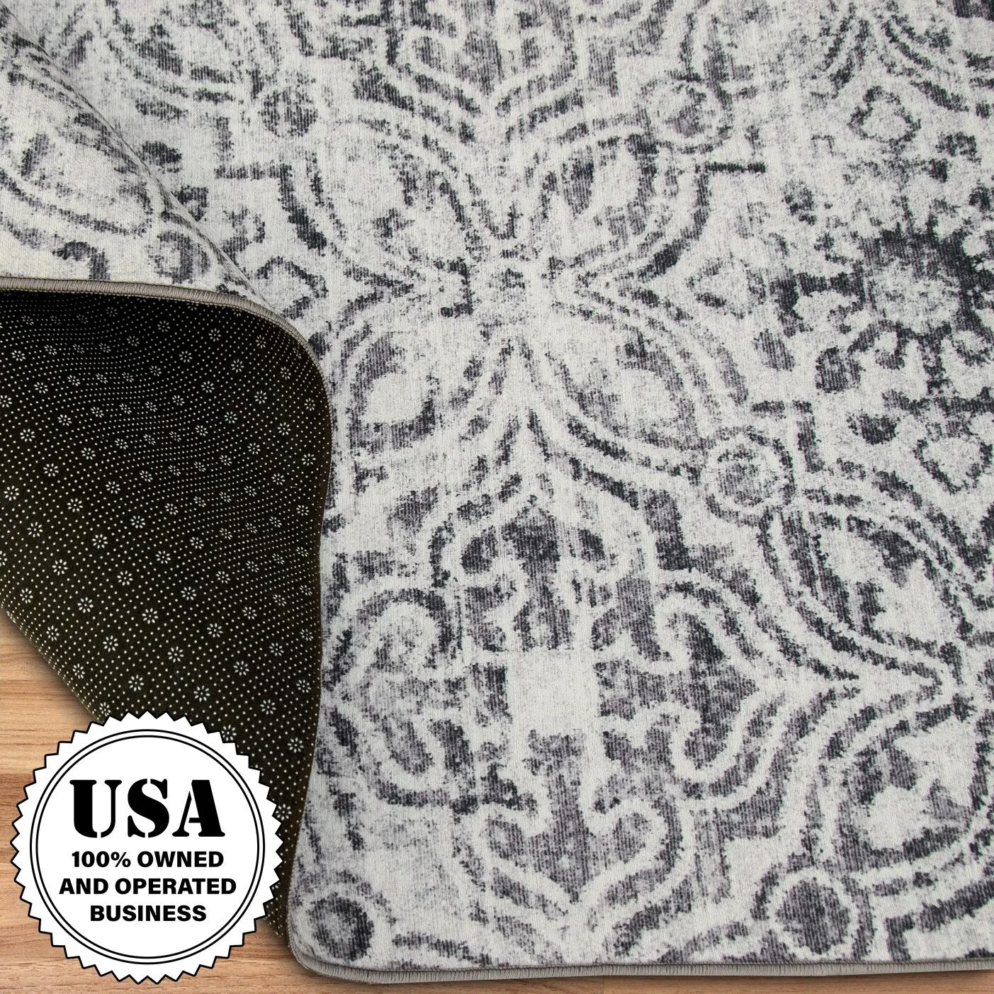 FH Home Machine Washable Area Rug - Stain Resistant Non-Shed Eco-Friendly