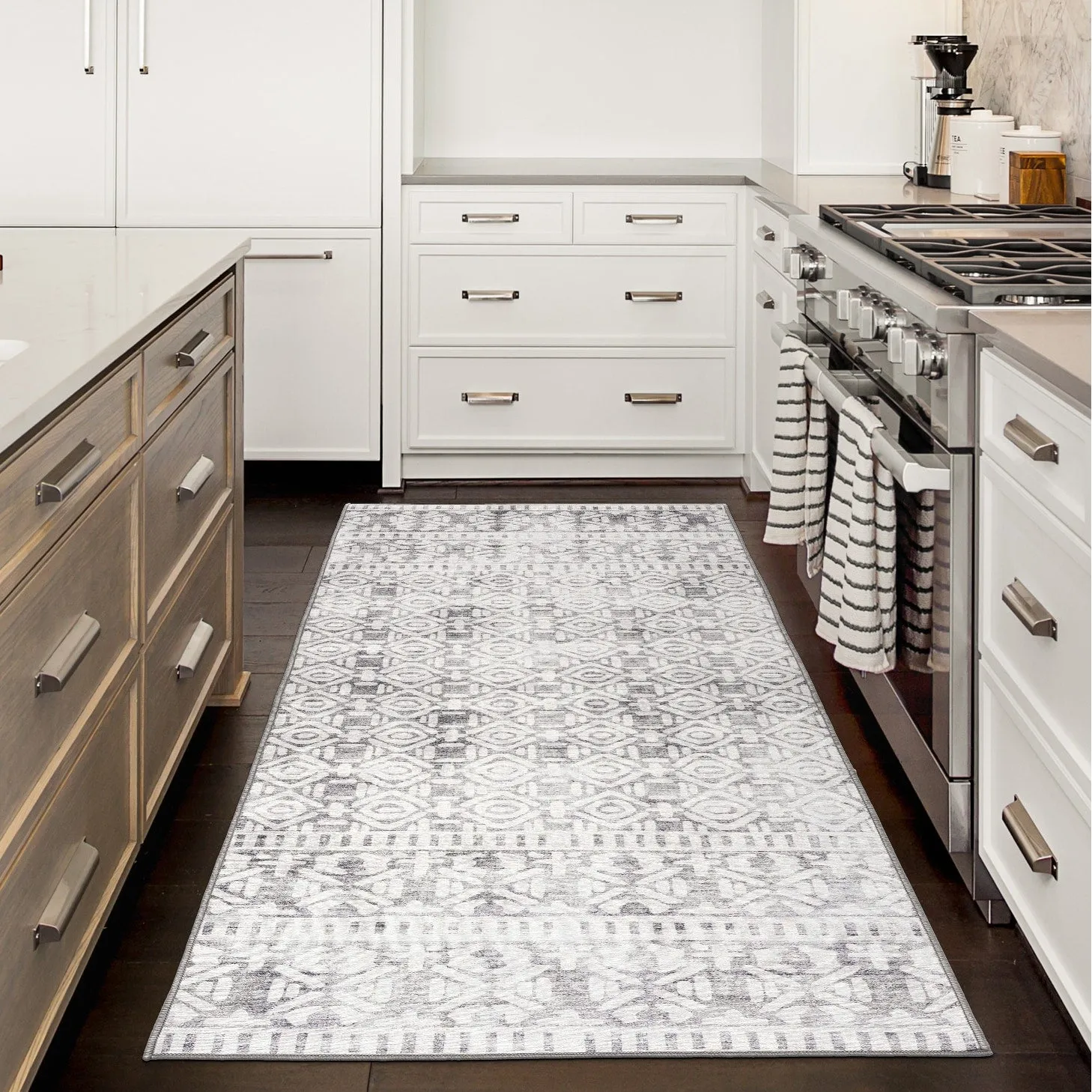 FH Home Machine Washable Area Rug - Stain Resistant Non-Shed Eco-Friendly
