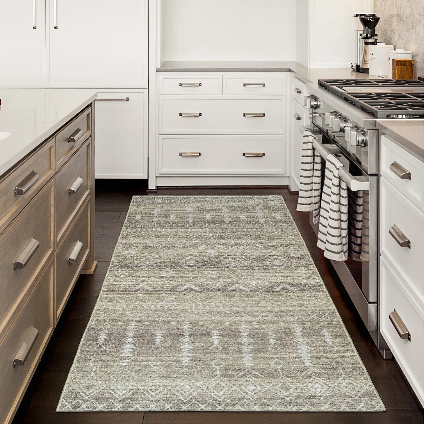 FH Home Machine Washable Area Rug - Stain Resistant Non-Shed Eco-Friendly