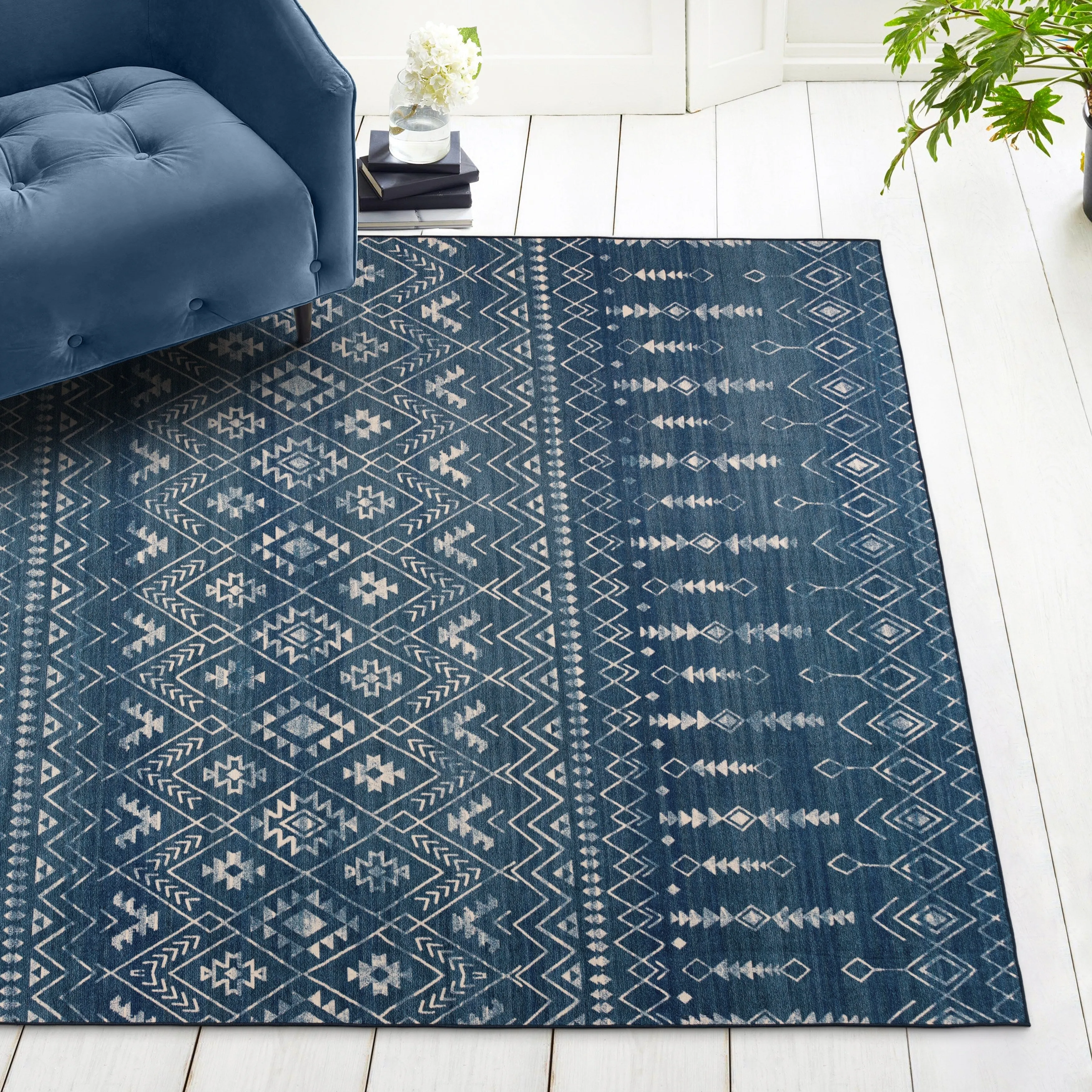 FH Home Machine Washable Area Rug - Stain Resistant Non-Shed Eco-Friendly