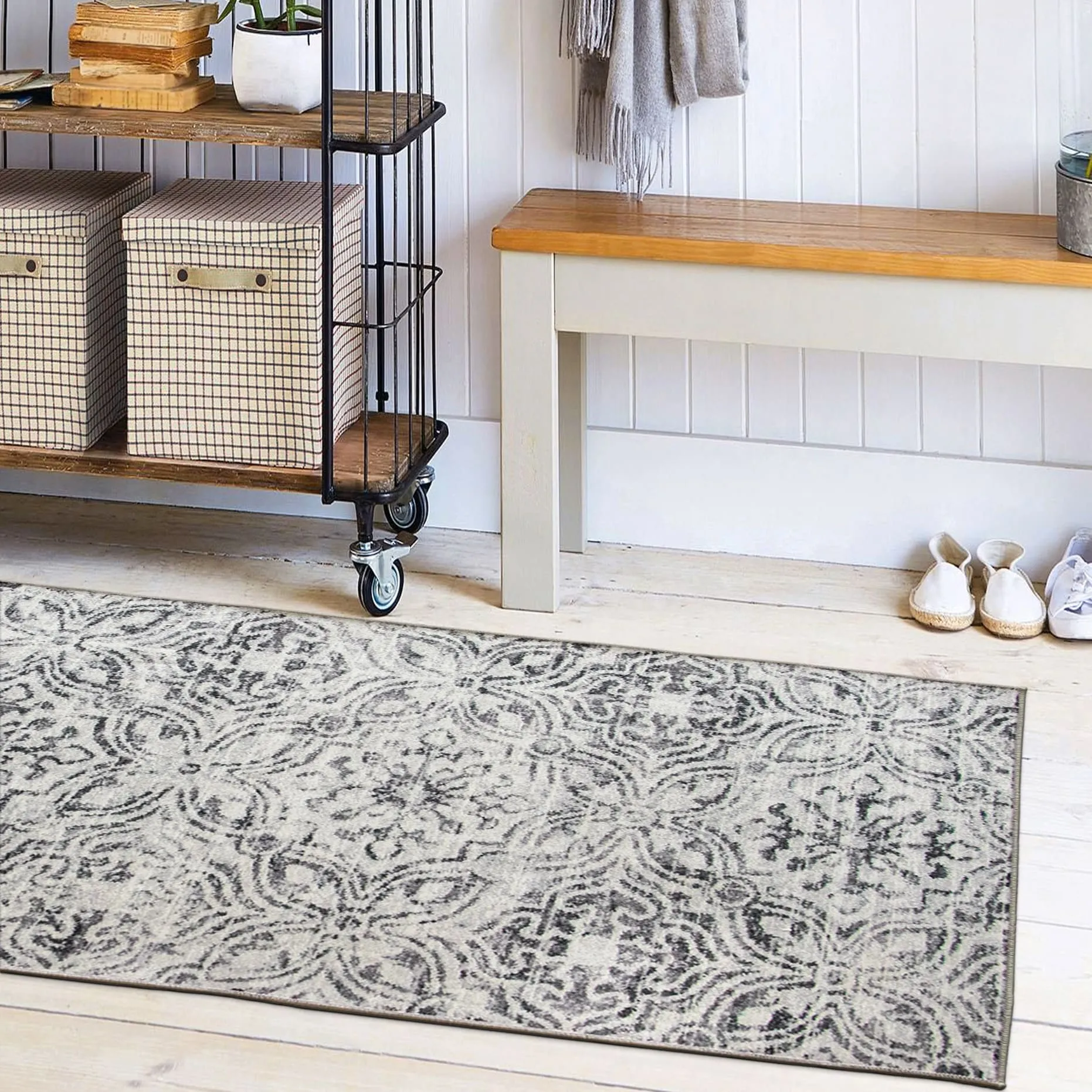 FH Home Machine Washable Area Rug - Stain Resistant Non-Shed Eco-Friendly