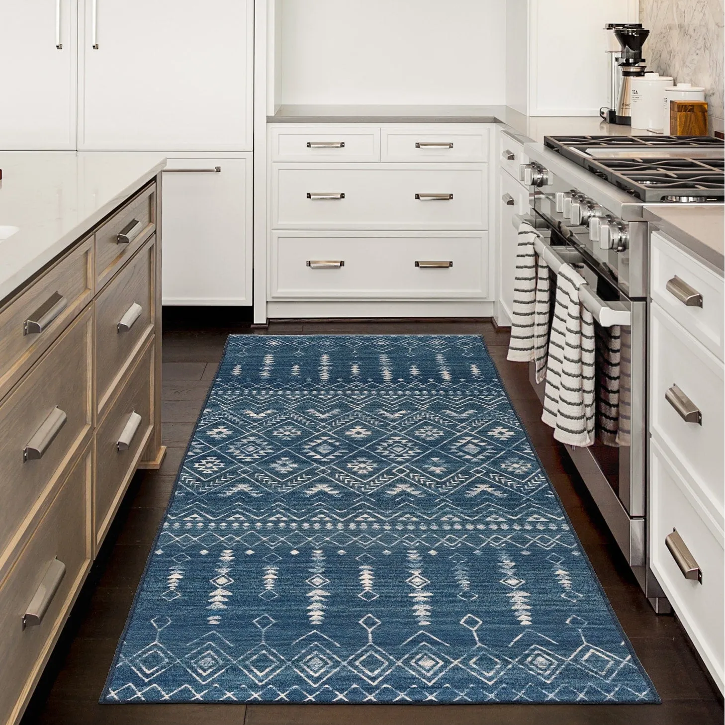 FH Home Machine Washable Area Rug - Stain Resistant Non-Shed Eco-Friendly