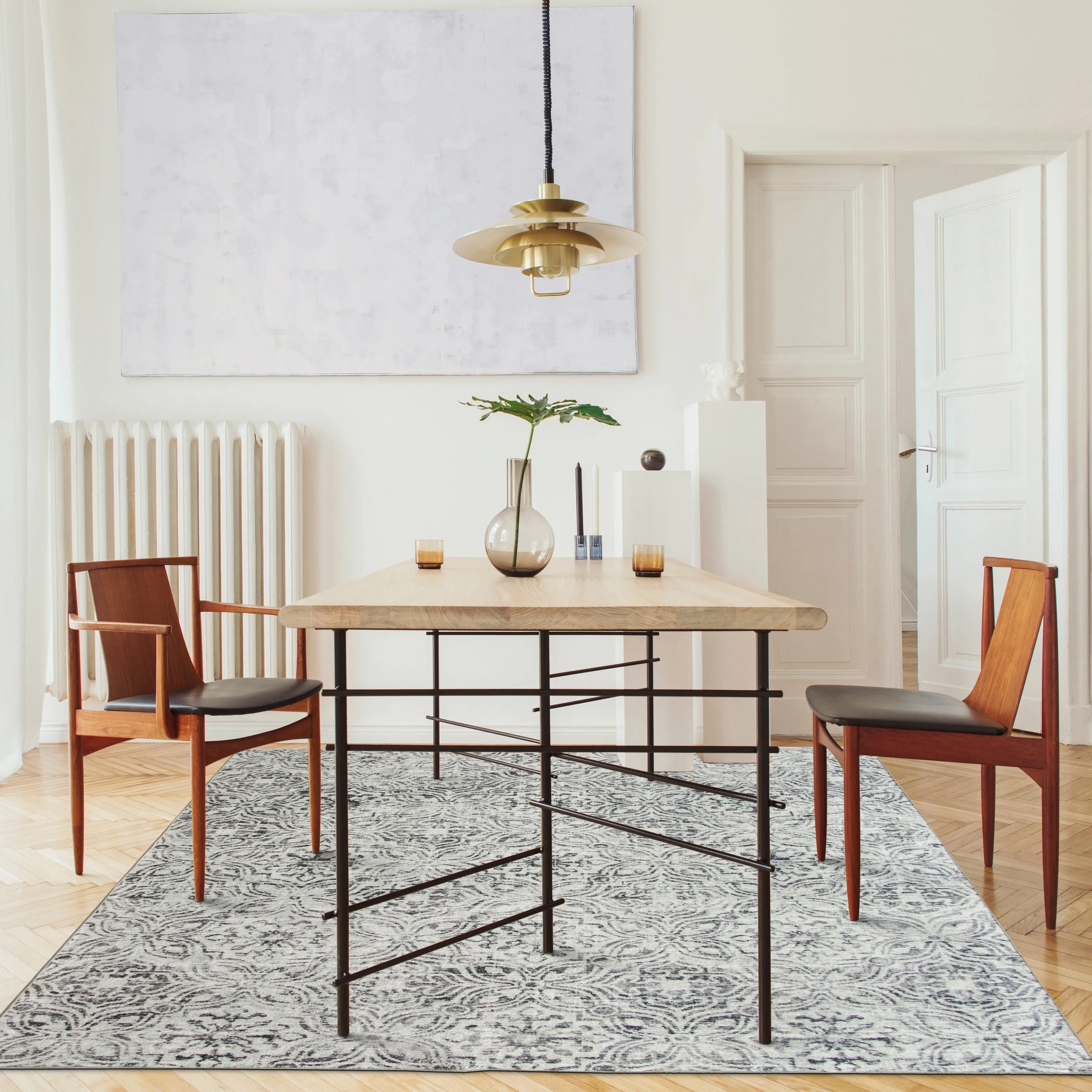 FH Home Machine Washable Area Rug - Stain Resistant Non-Shed Eco-Friendly
