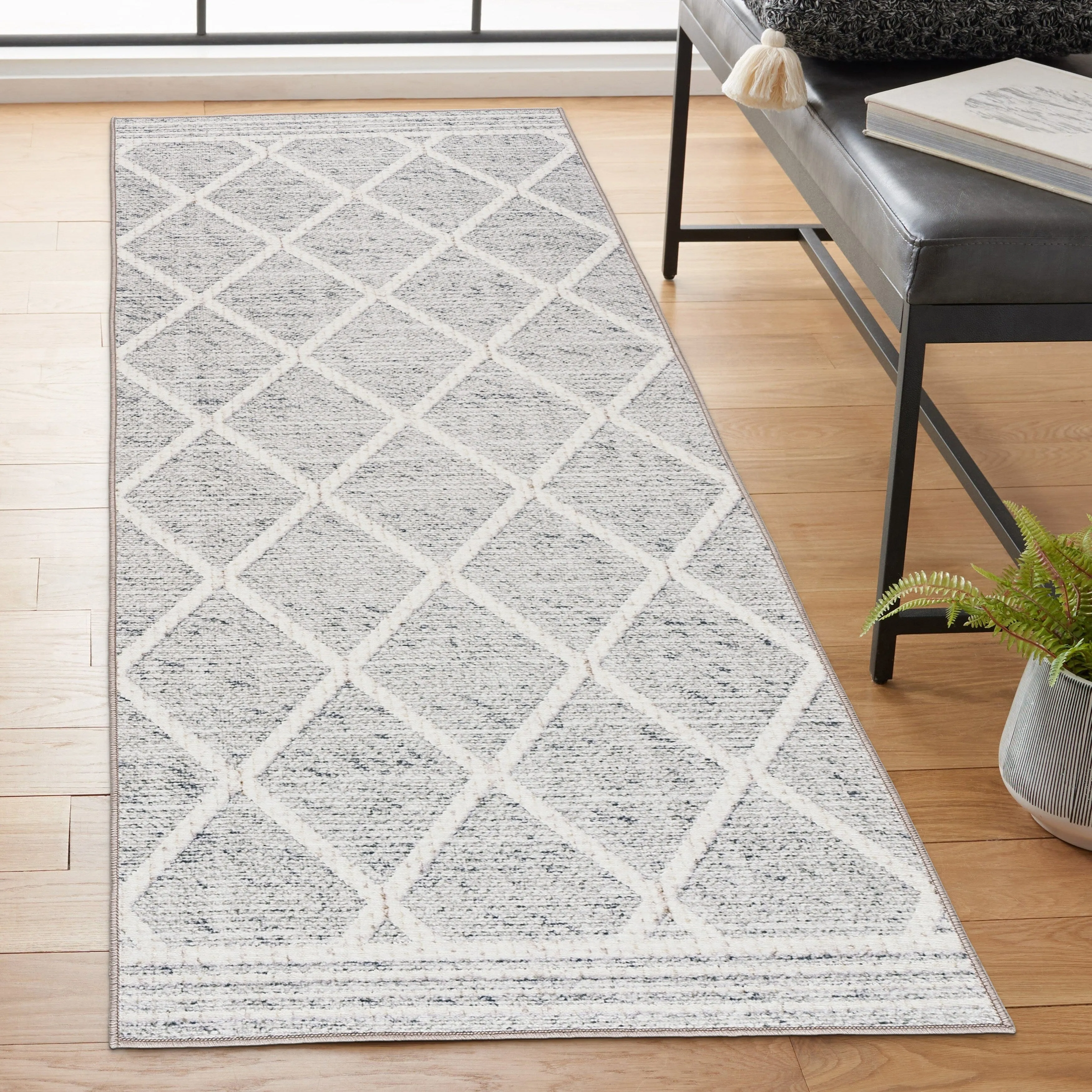 FH Home Machine Washable Area Rug - Stain Resistant Non-Shed Eco-Friendly