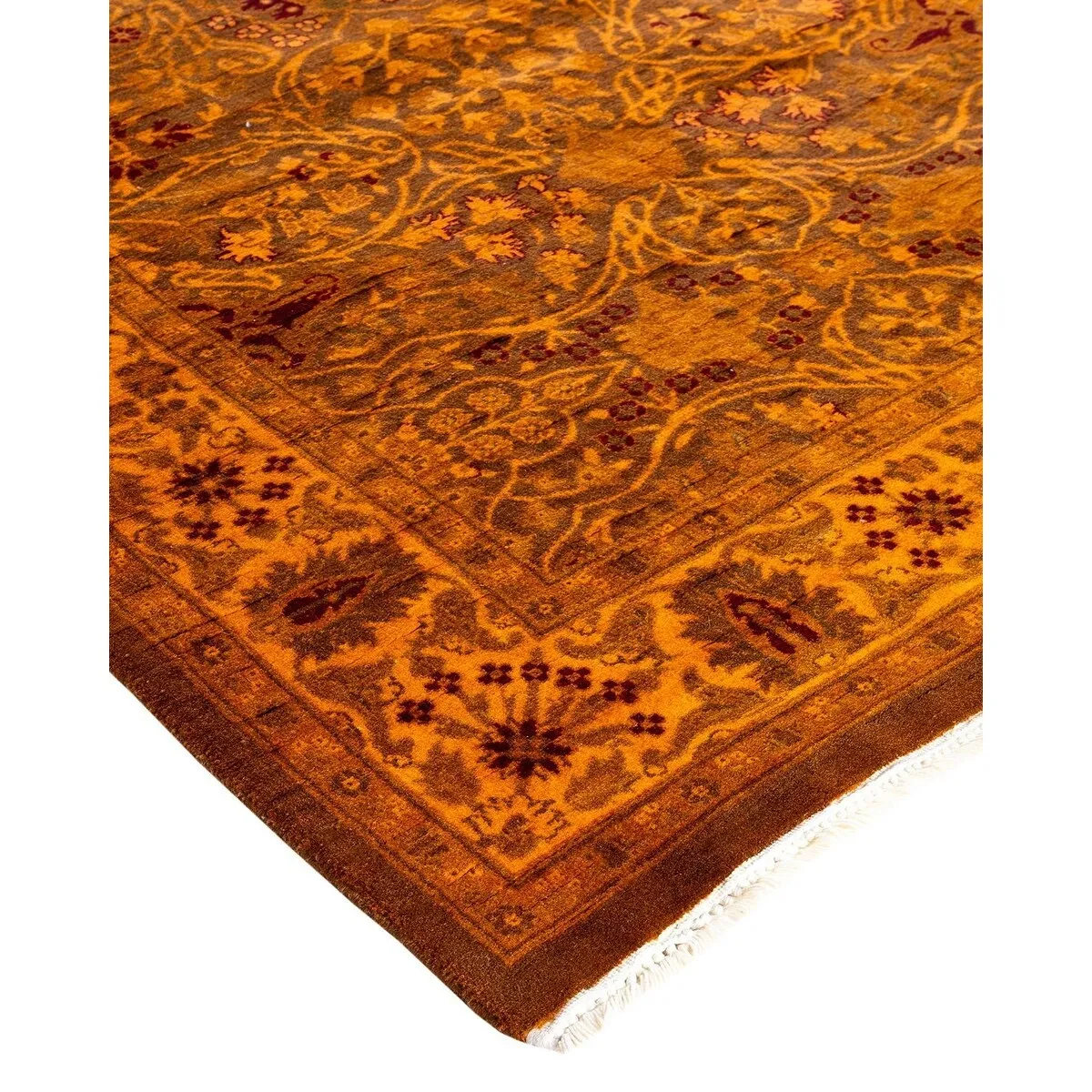 Fine Vibrance. One-of-a-Kind Hand-Knotted Runner Rug - Brown. 3' 1 x 14' 9 - 3' 1 x 14' 9