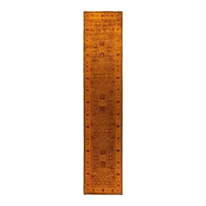 Fine Vibrance. One-of-a-Kind Hand-Knotted Runner Rug - Brown. 3' 1 x 14' 9 - 3' 1 x 14' 9