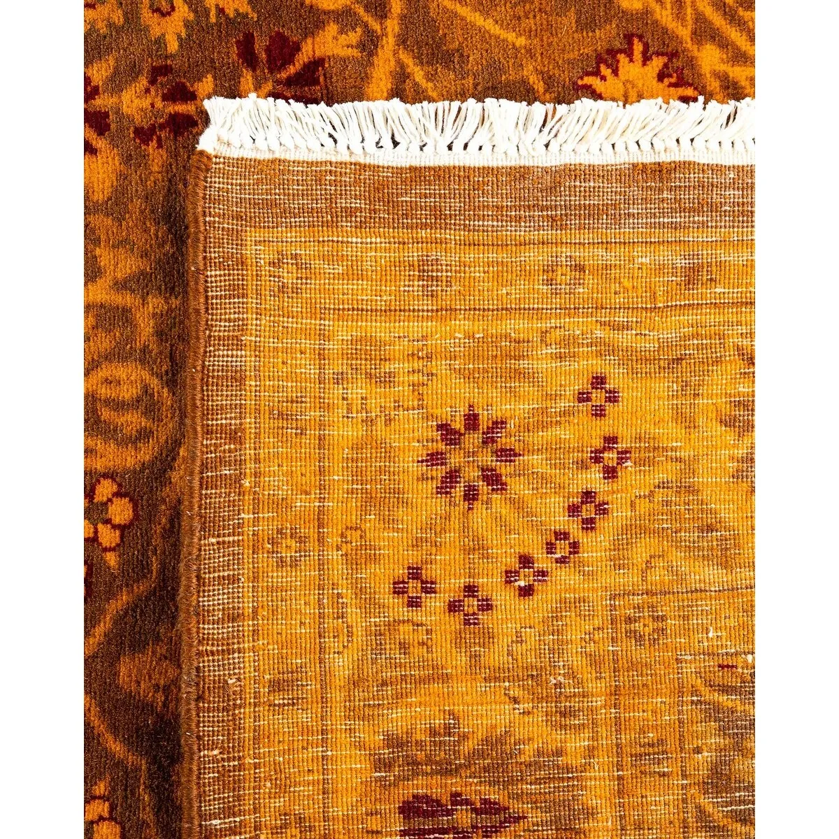 Fine Vibrance. One-of-a-Kind Hand-Knotted Runner Rug - Brown. 3' 1 x 14' 9 - 3' 1 x 14' 9