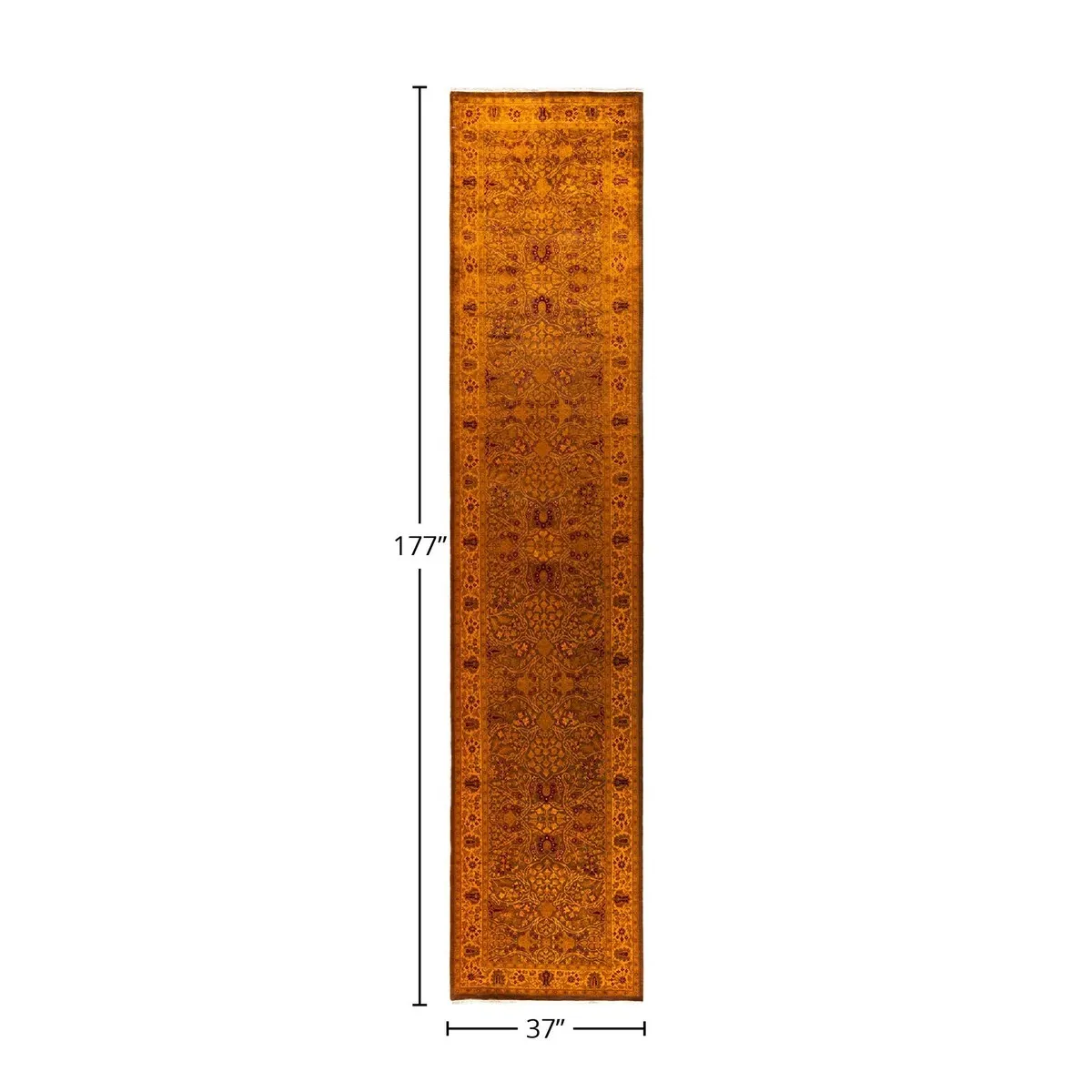 Fine Vibrance. One-of-a-Kind Hand-Knotted Runner Rug - Brown. 3' 1 x 14' 9 - 3' 1 x 14' 9