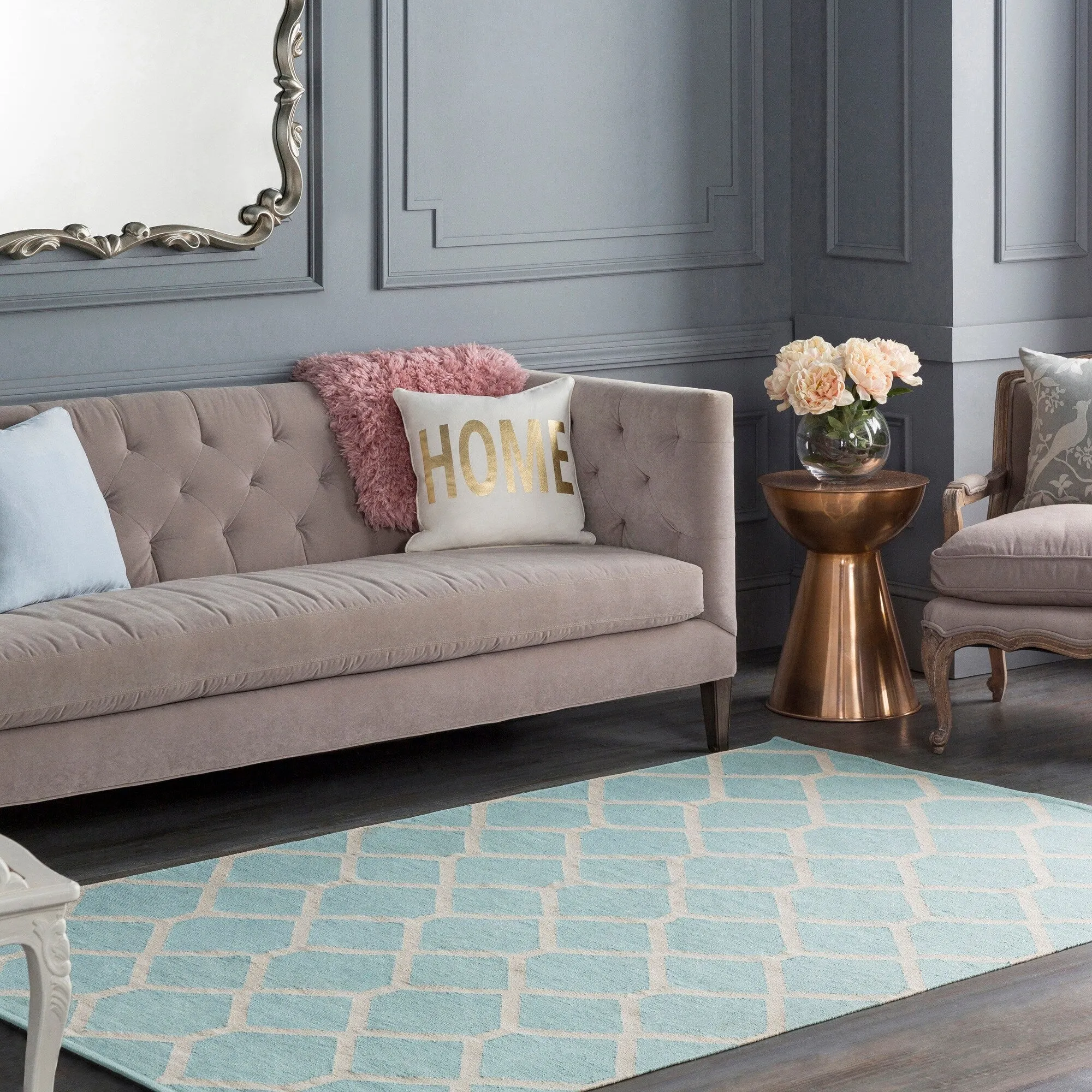 Flatweave Ware Crosshatched Cotton Rug