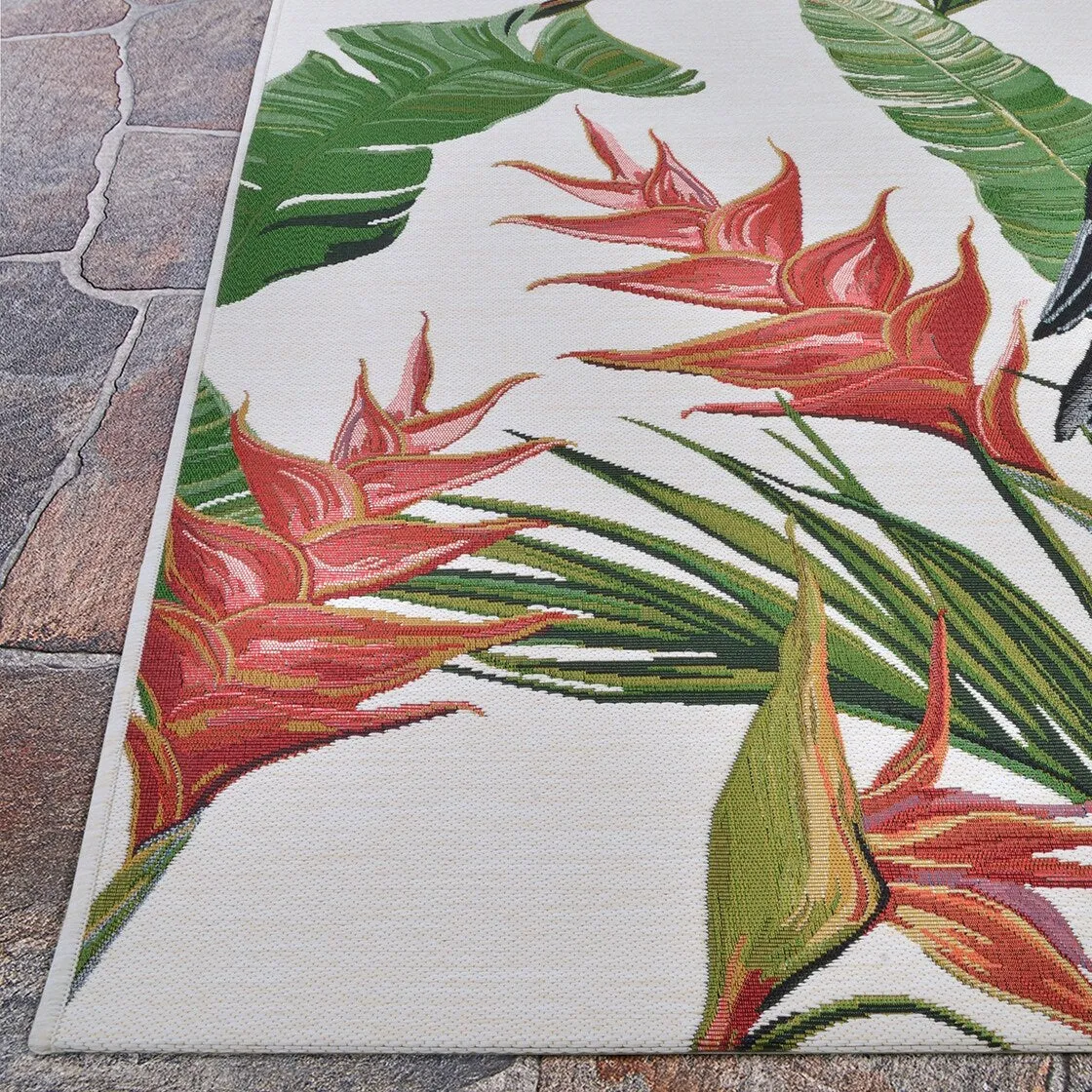 Gelato Toucans Green- Ivory Indoor/ Outdoor Area Rug