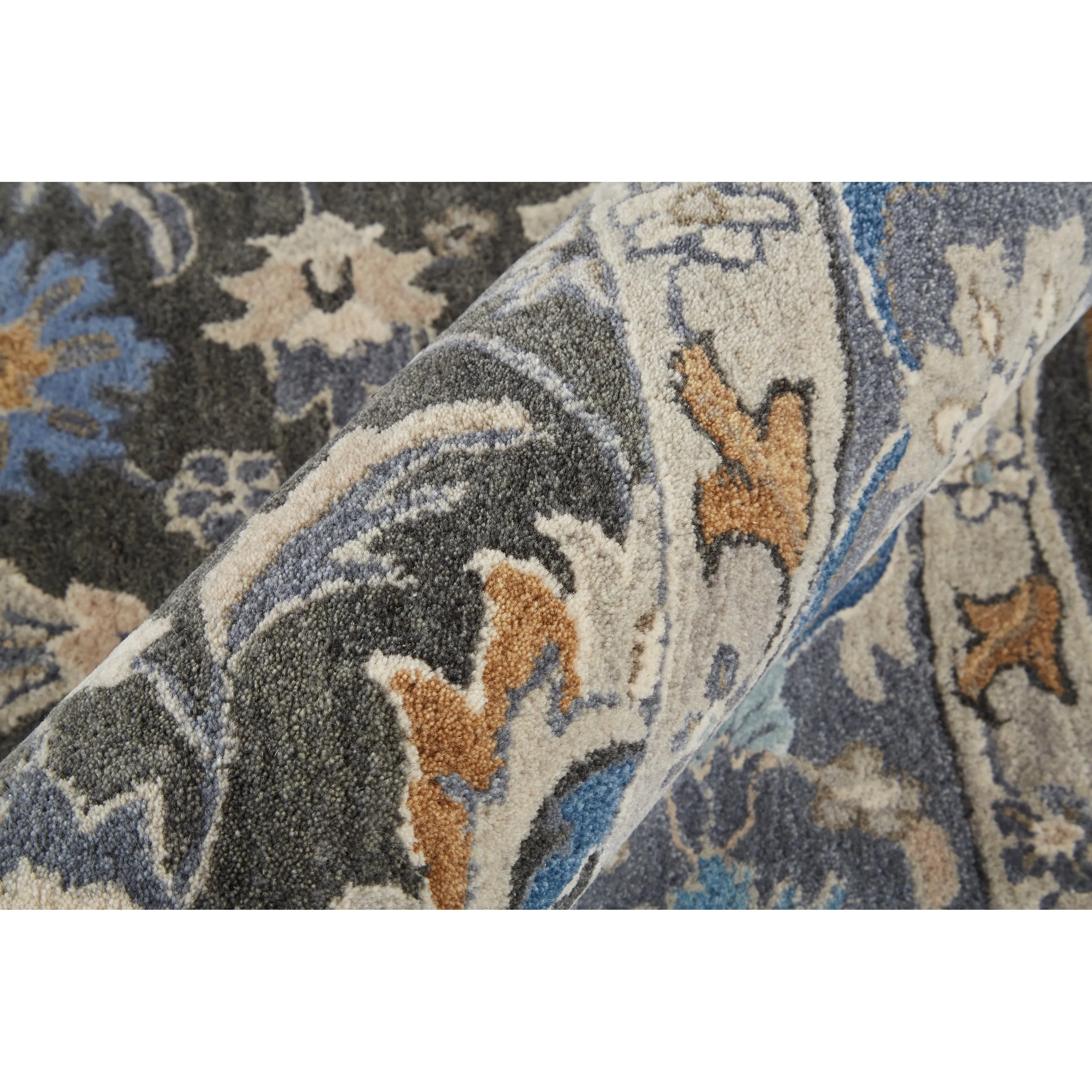 Geometric Floral Charcoal Transitional Persian Area Rug