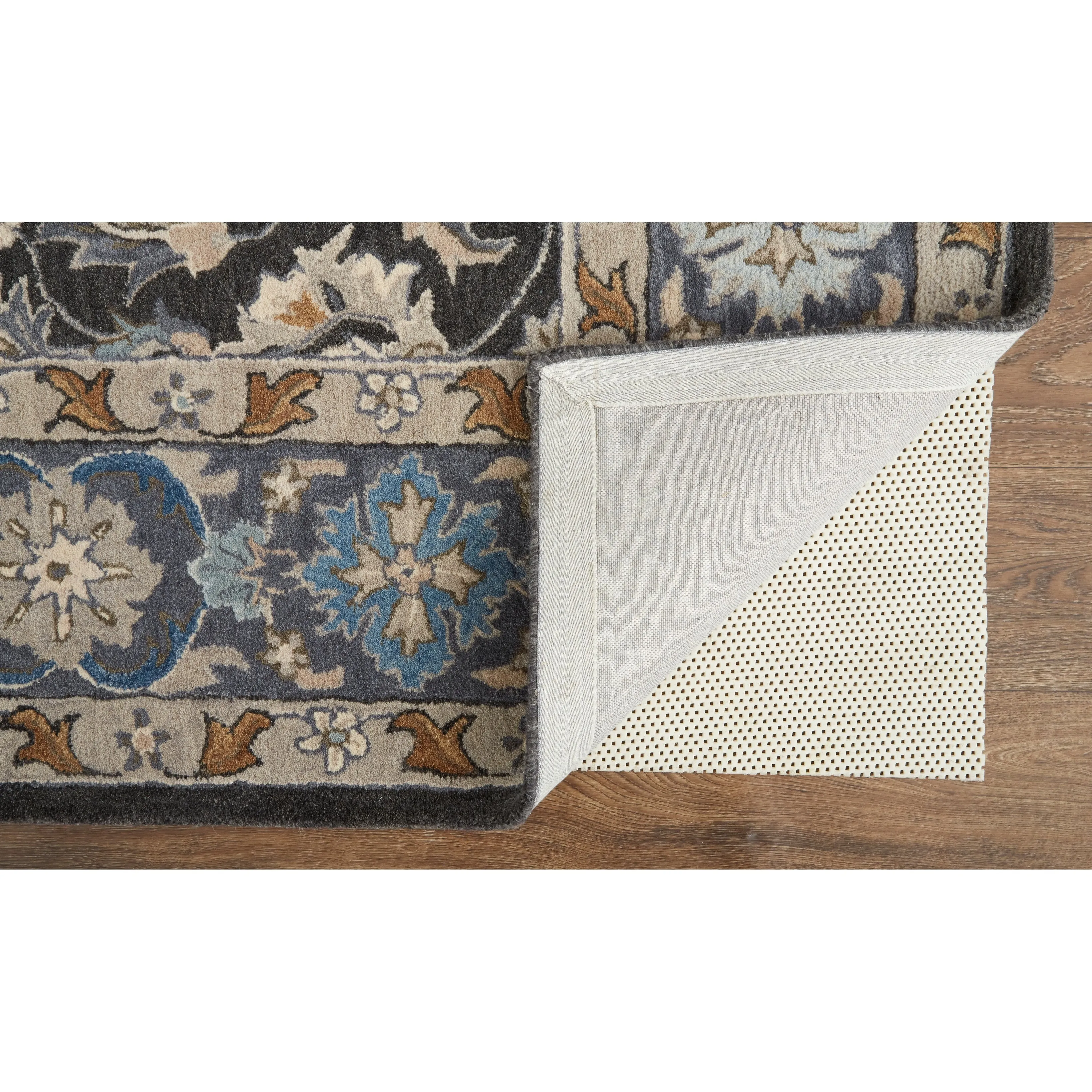 Geometric Floral Charcoal Transitional Persian Area Rug