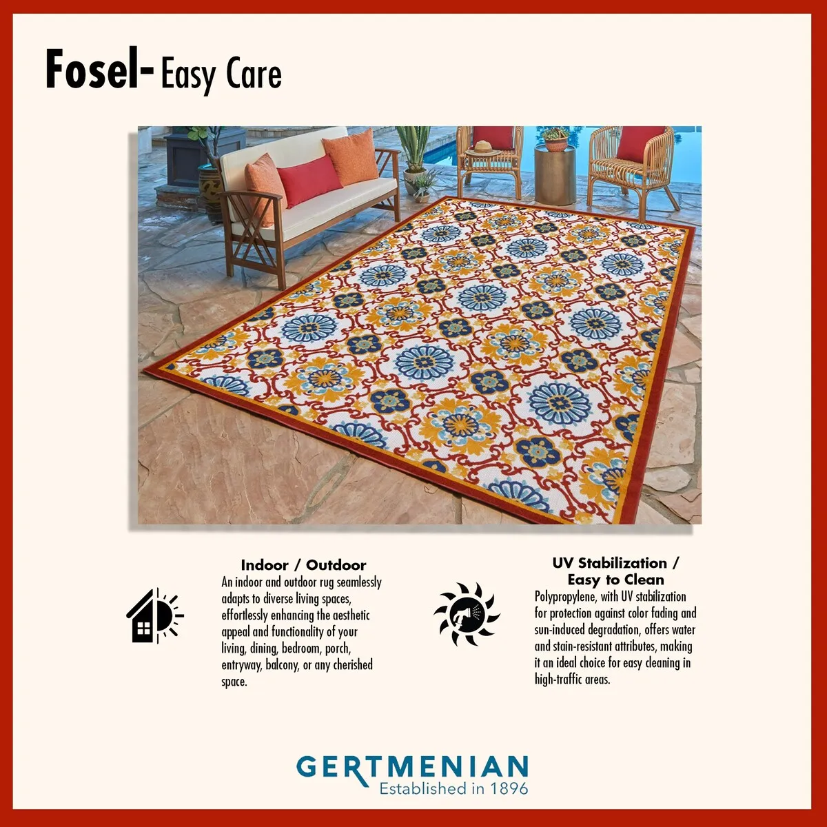 Gertmenian Fosel Folia Multi-Colored Modern Tropical Leaf Indoor/ Outdoor High-Low Area Rug