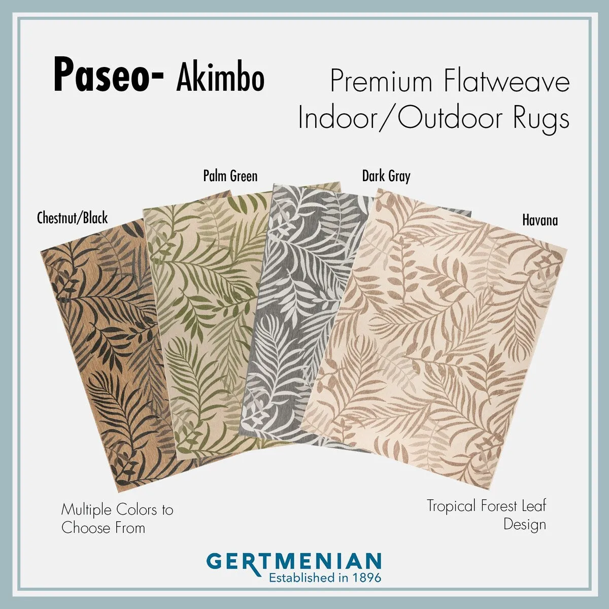 Gertmenian Paseo Akimbo Casual Tropical Leaf Flatweave Indoor/ Outdoor Area Rug Collection