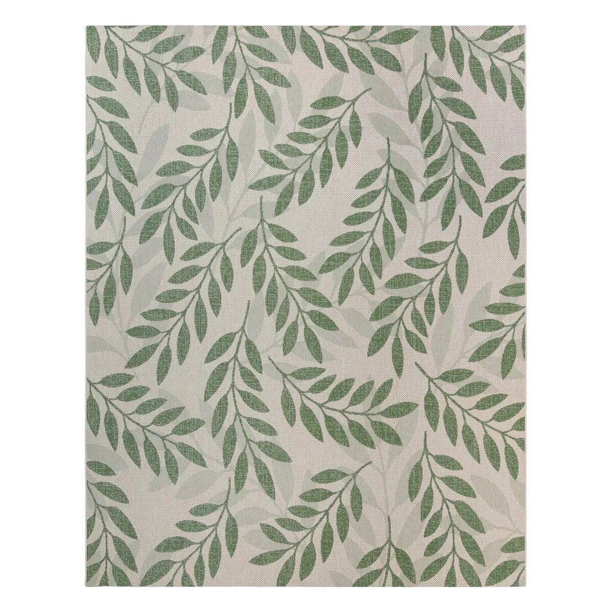 Gertmenian Paseo Faiza Green Casual Leaf Flatweave Indoor/ Outdoor Area Rug