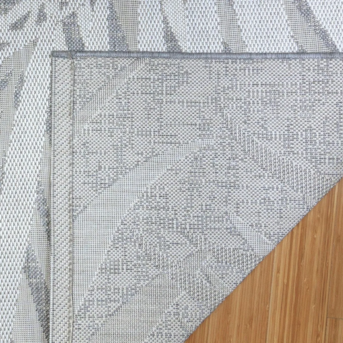 Gertmenian Paseo Paume Grey Casual Palm Leaf Flatweave Indoor/ Outdoor Area Rug