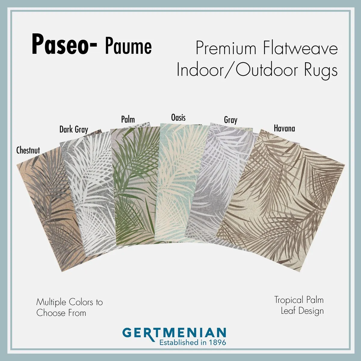 Gertmenian Paseo Paume Grey Casual Palm Leaf Flatweave Indoor/ Outdoor Area Rug