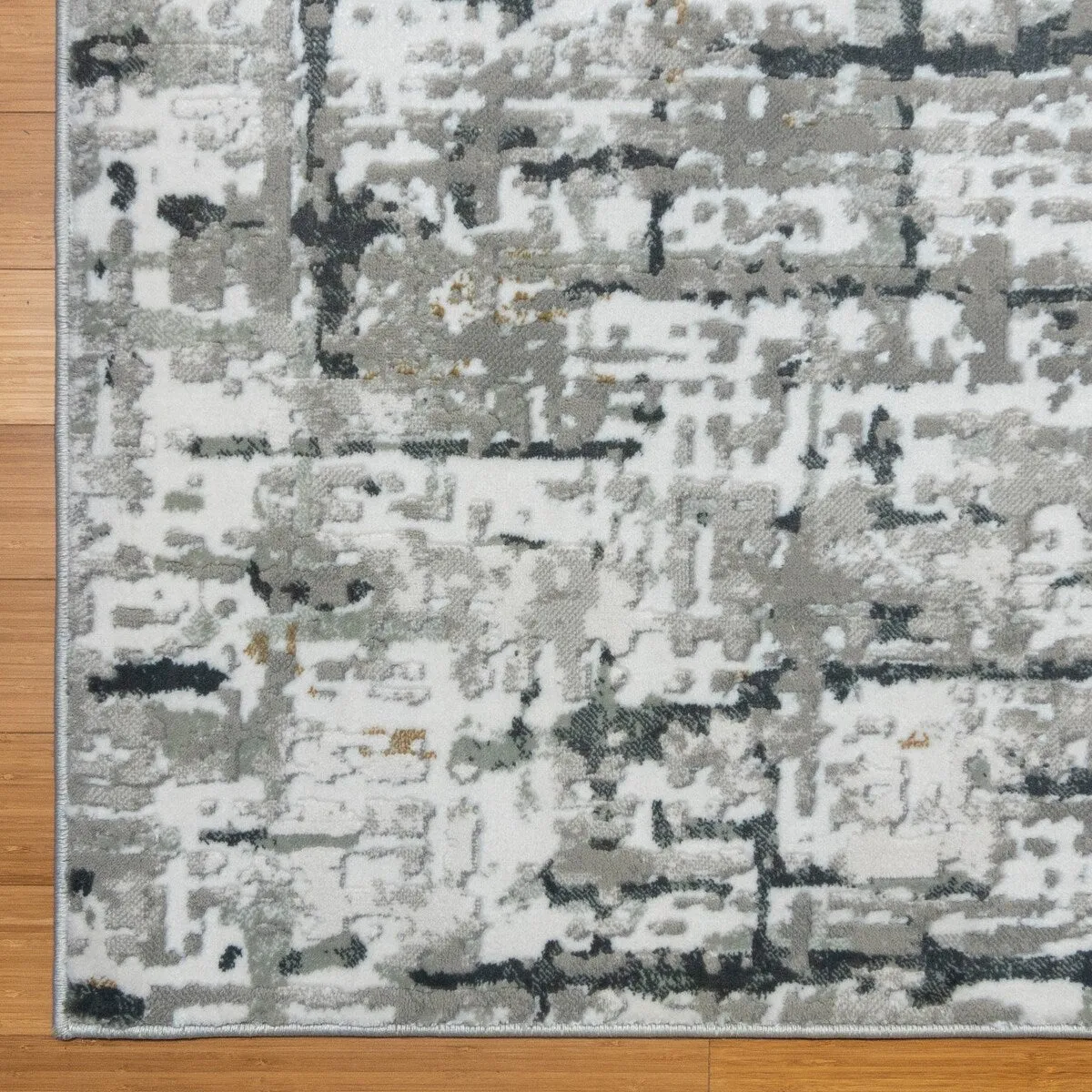 Gertmenian Quattro Lhasa Gray Polypropylene Modern Abstract Area Rug