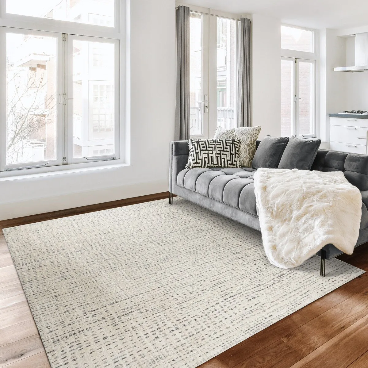 Gertmenian Sydney Light Toned Cream Ivory Moroccan Bohemian Soft Polyester Indoor Area Rug Collection