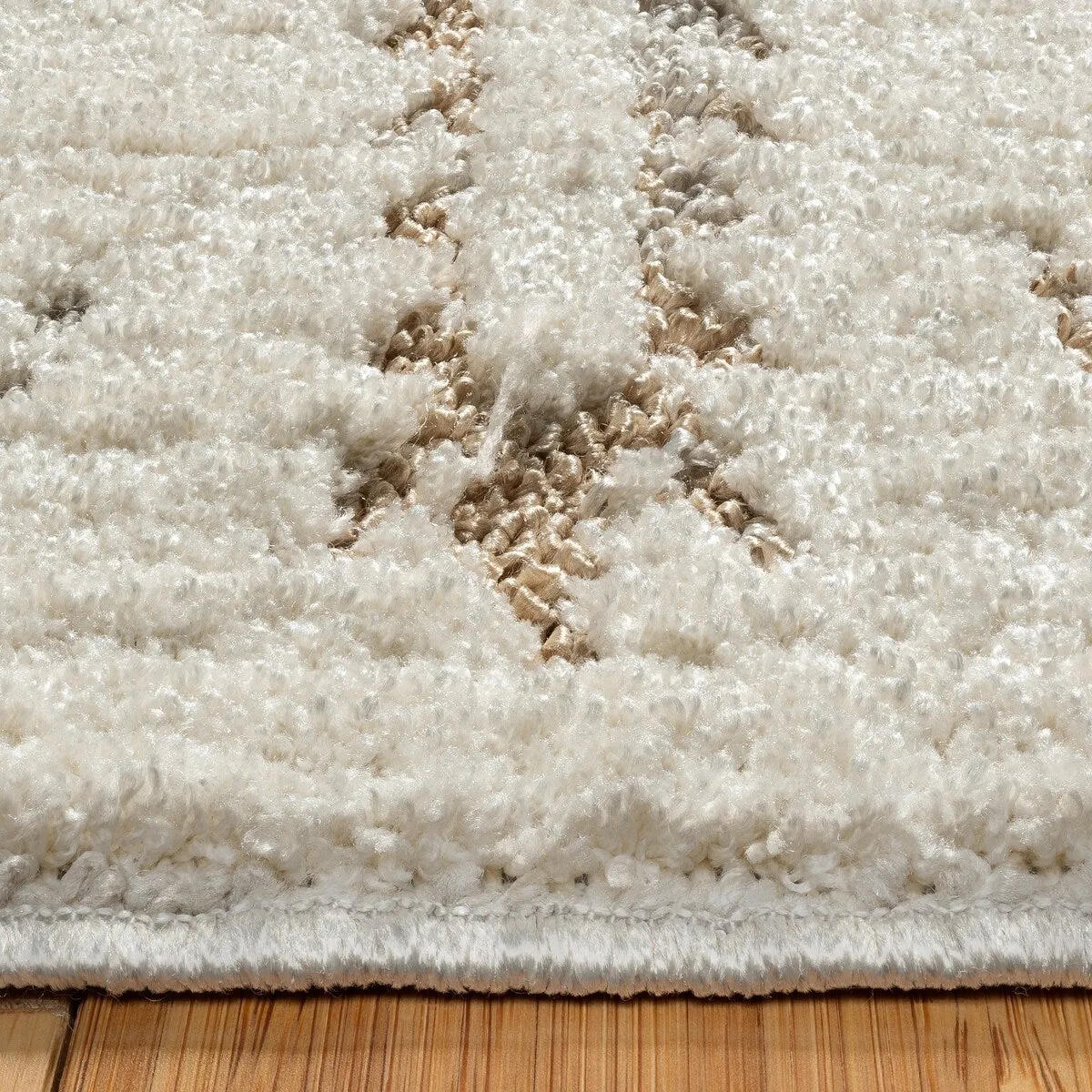 Gertmenian Sydney Light Toned Cream Ivory Moroccan Bohemian Soft Polyester Indoor Area Rug Collection