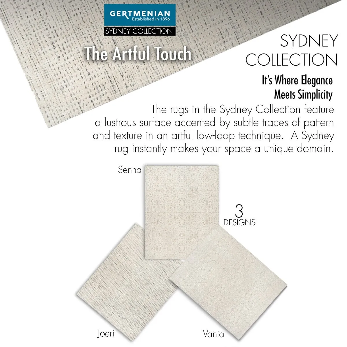 Gertmenian Sydney Light Toned Cream Ivory Moroccan Bohemian Soft Polyester Indoor Area Rug Collection