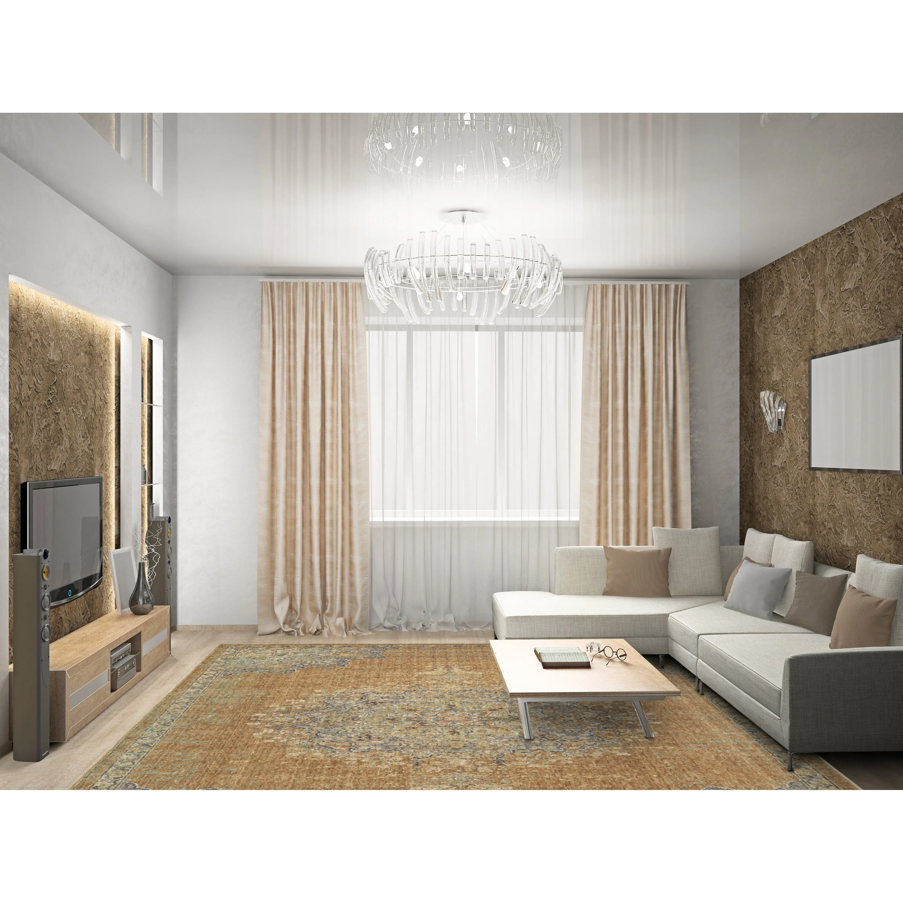 Gracewood Hollow Wool Vintage Medallian Oriental Area Rug