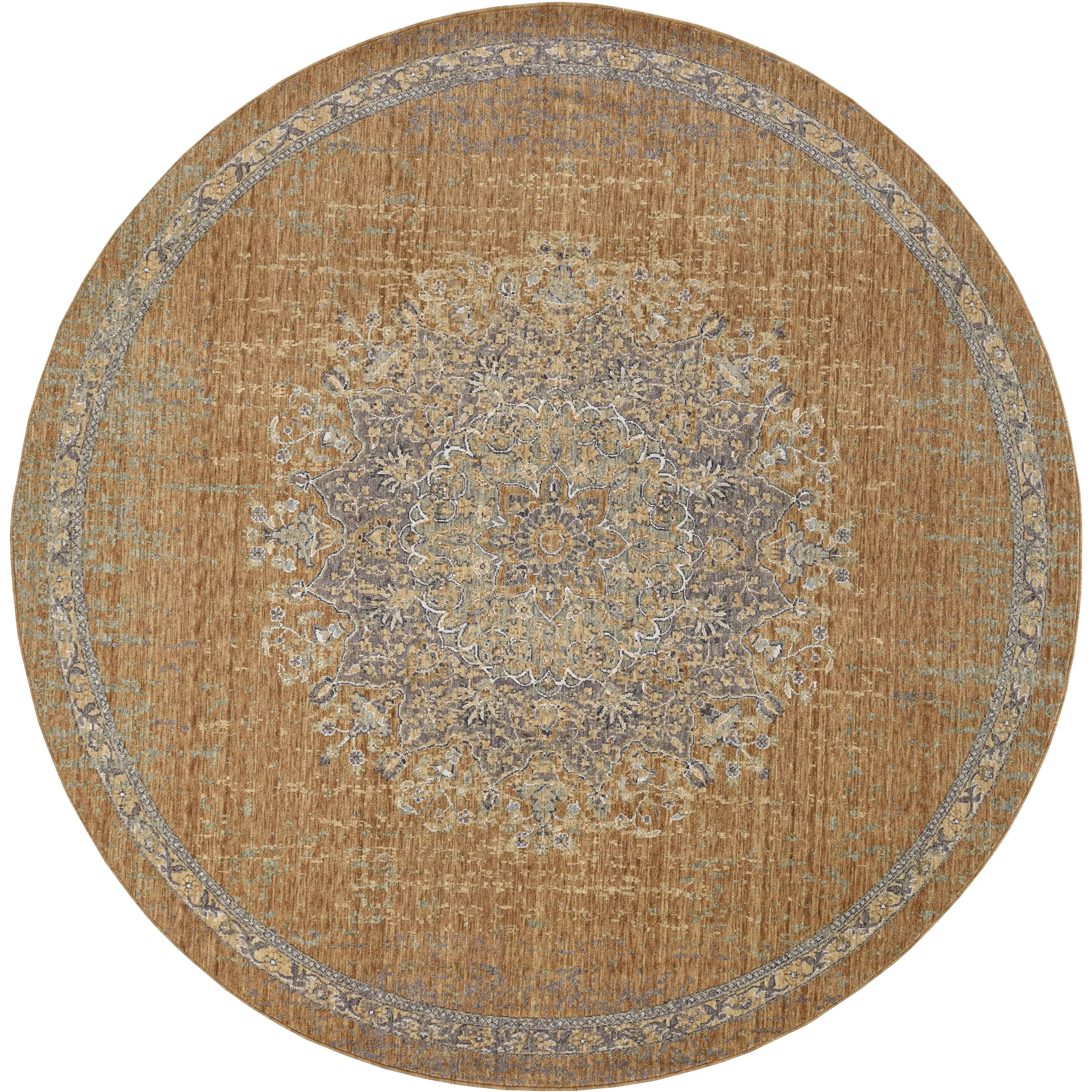 Gracewood Hollow Wool Vintage Medallian Oriental Area Rug