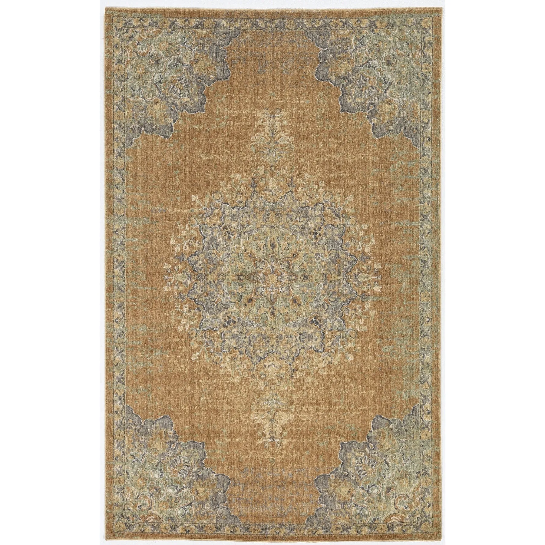 Gracewood Hollow Wool Vintage Medallian Oriental Area Rug