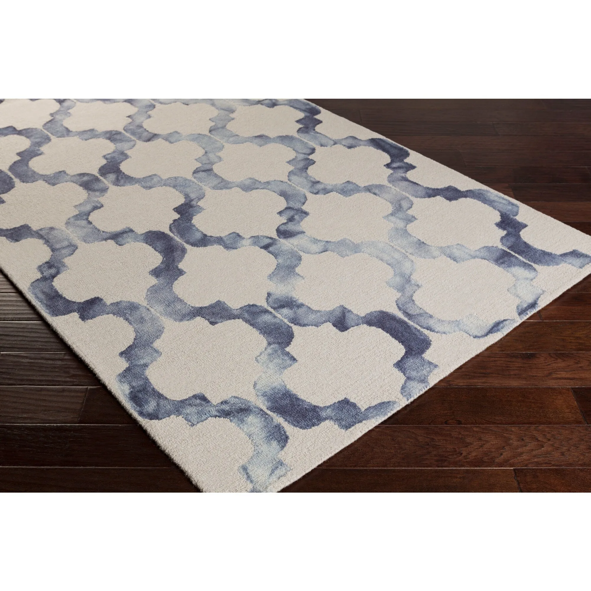 Hand-Hooked Rushden Moroccan Trellis Wool Area Rug