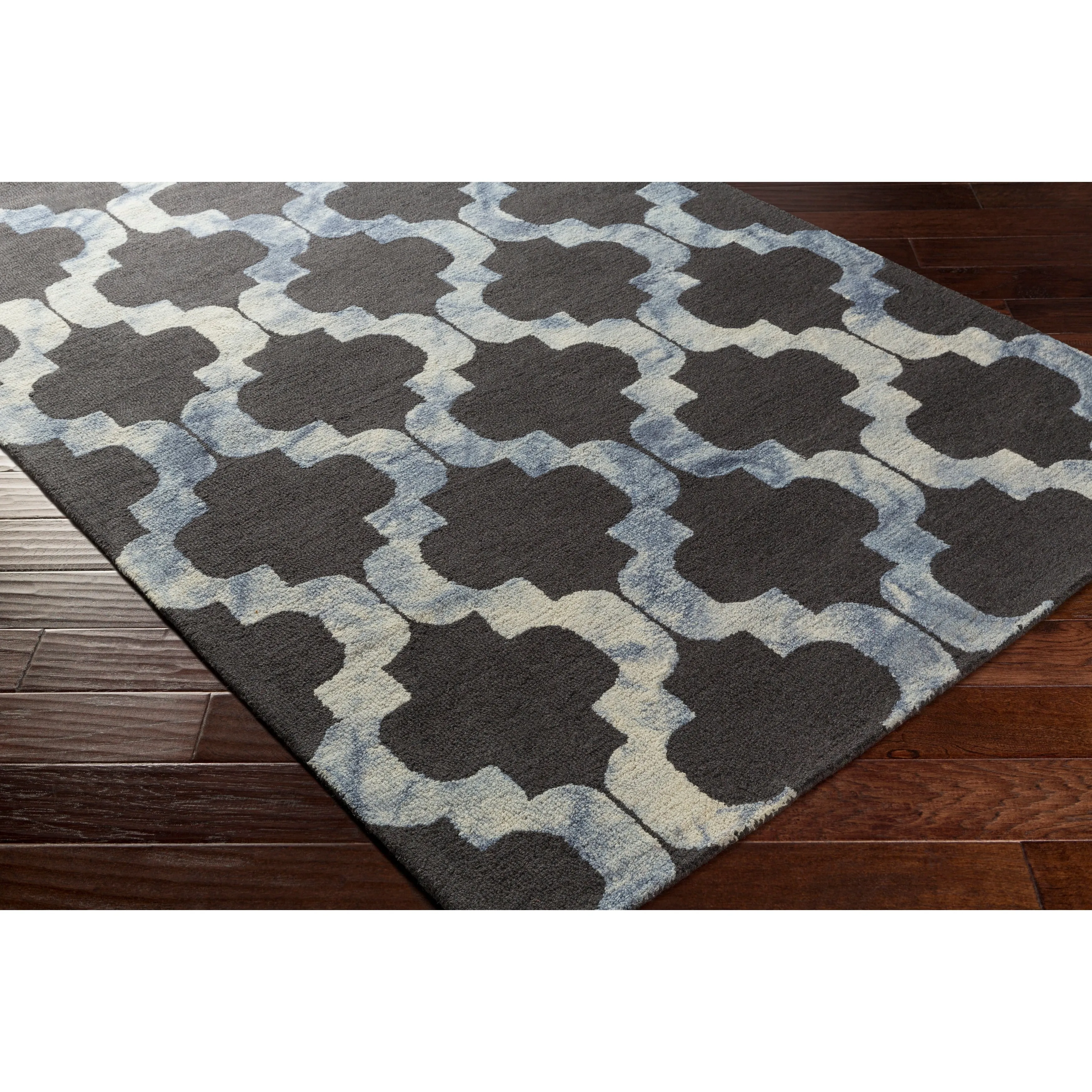 Hand-Hooked Rushden Moroccan Trellis Wool Area Rug