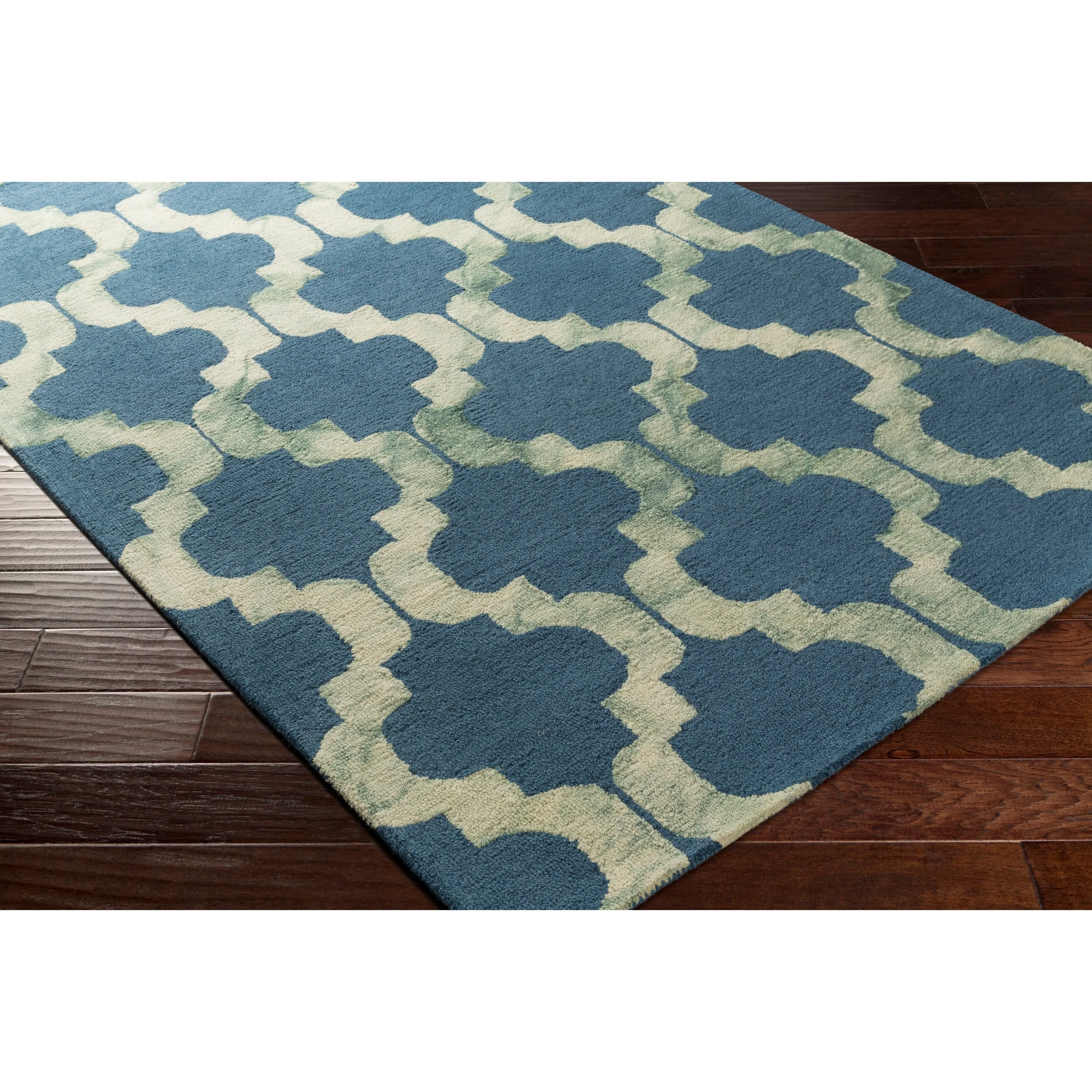Hand-Hooked Rushden Moroccan Trellis Wool Area Rug