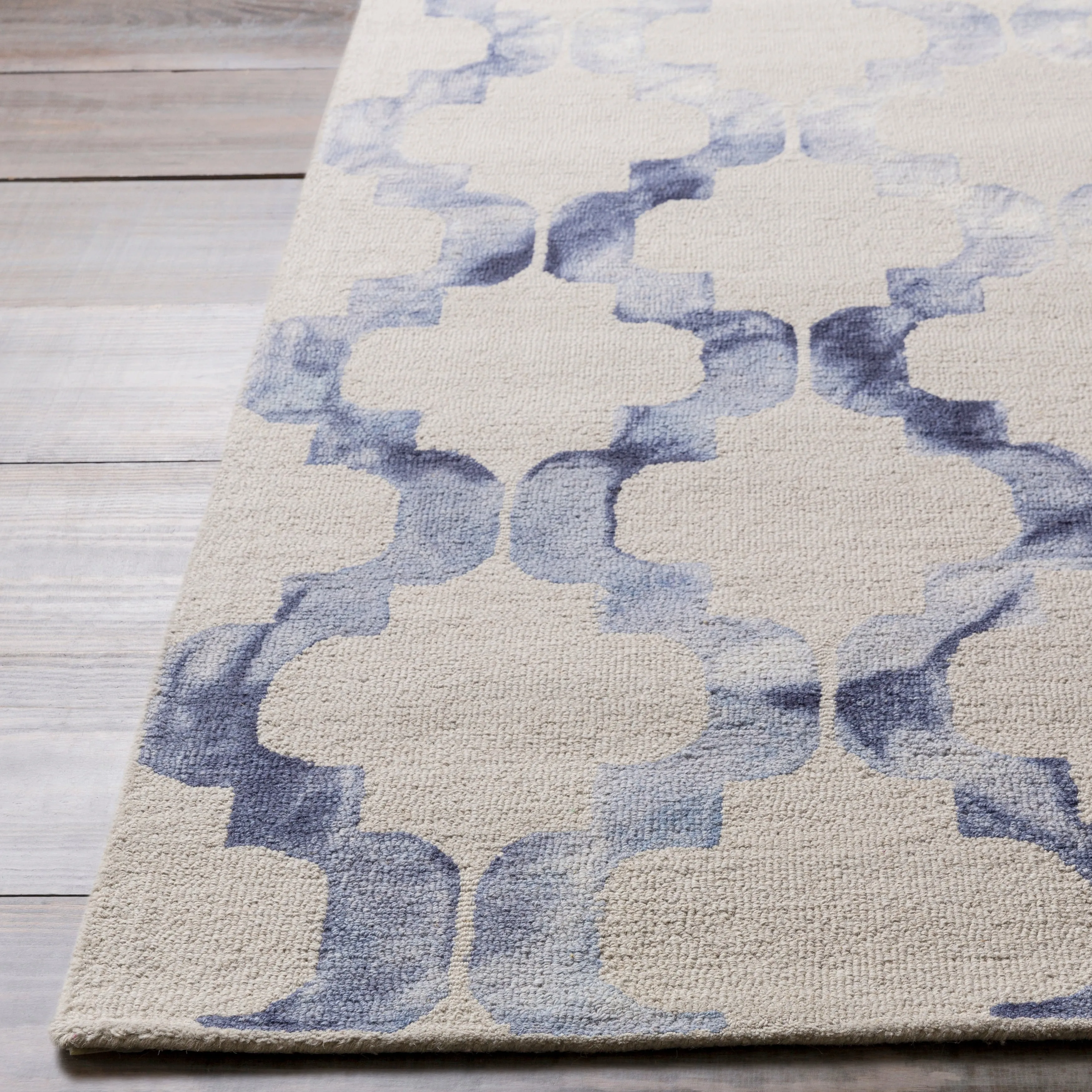 Hand-Hooked Rushden Moroccan Trellis Wool Area Rug