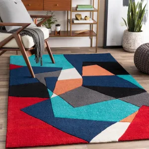 Hand-tufted Abstract Geometric Contemporary Area Rug