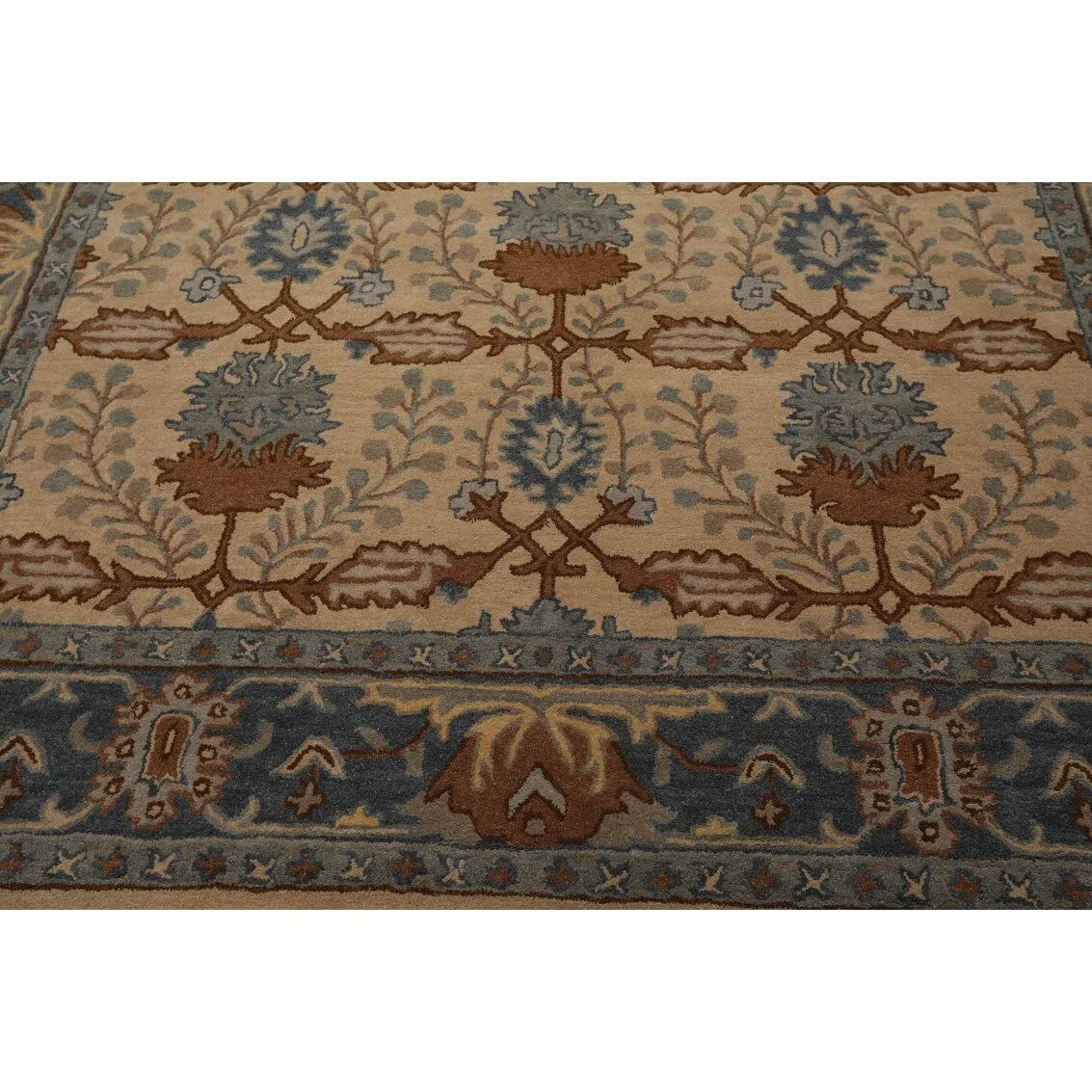 Hand Tufted Arts &Crafts 100% Wool Traditional Oriental Area Rug Beige