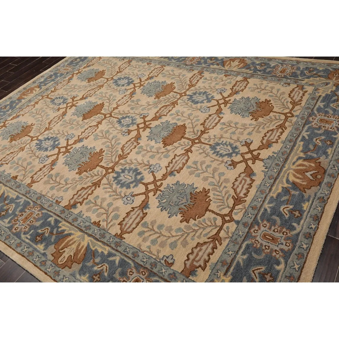 Hand Tufted Arts &Crafts 100% Wool Traditional Oriental Area Rug Beige